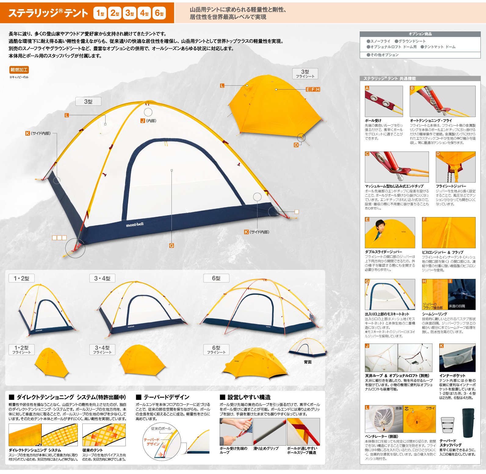 Amazon.co.jp: モンベル(mont-bell) テント ステラリッジテント2型[2人