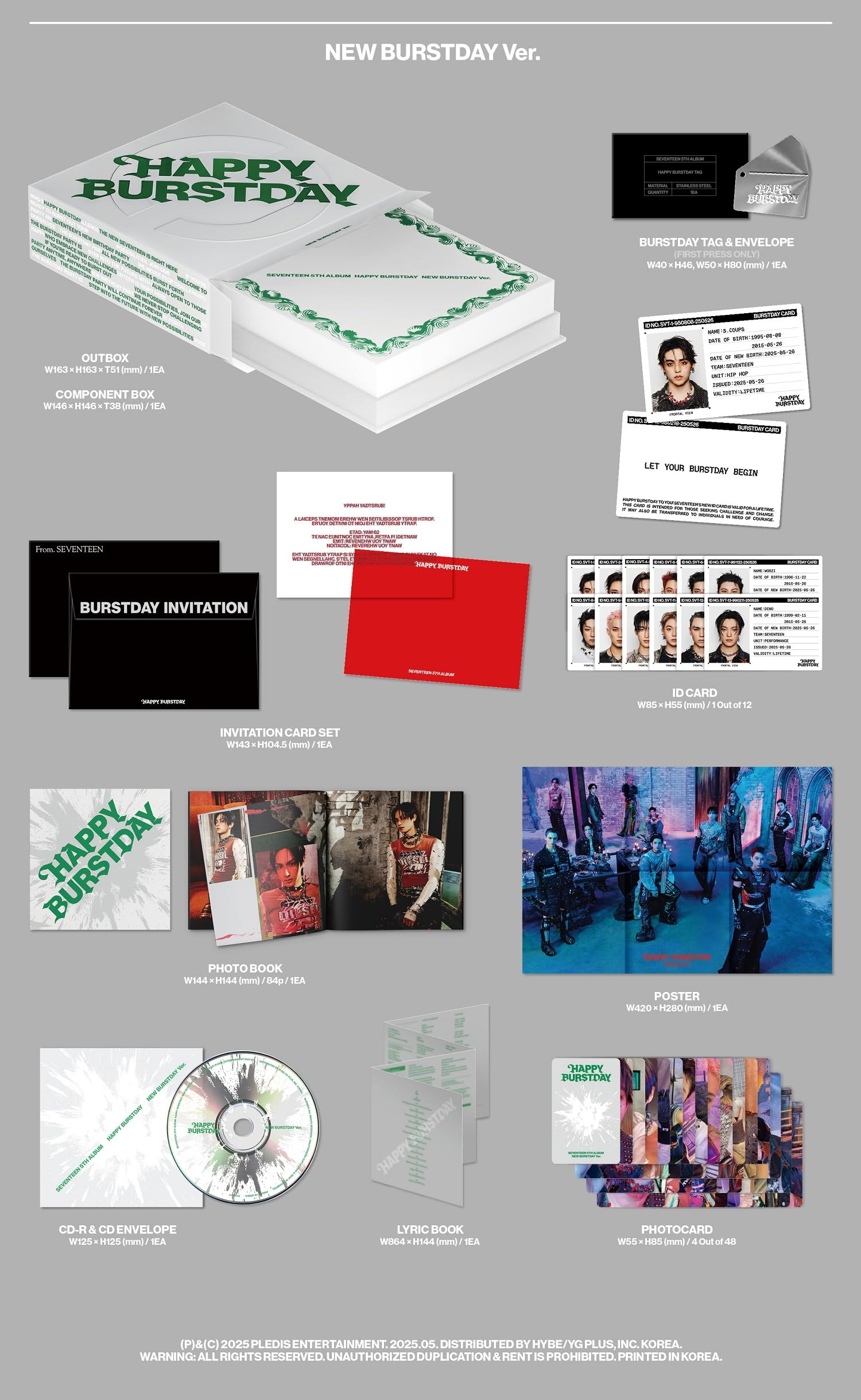 SEVENTEEN HAPPY BURSTDAY アルバム 未開封 三形態 ×5 Amazon.com