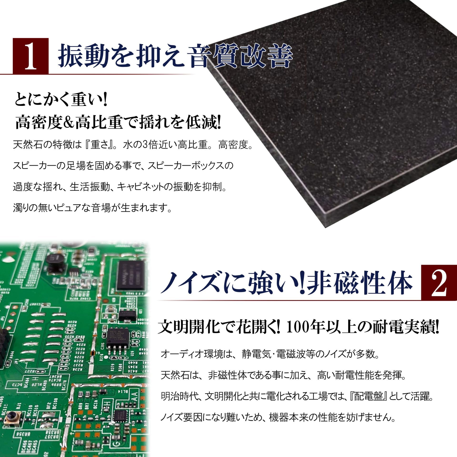 Amazon | オーディオボード 天然黒御影石 （山西黒） 厚み約30mm 400