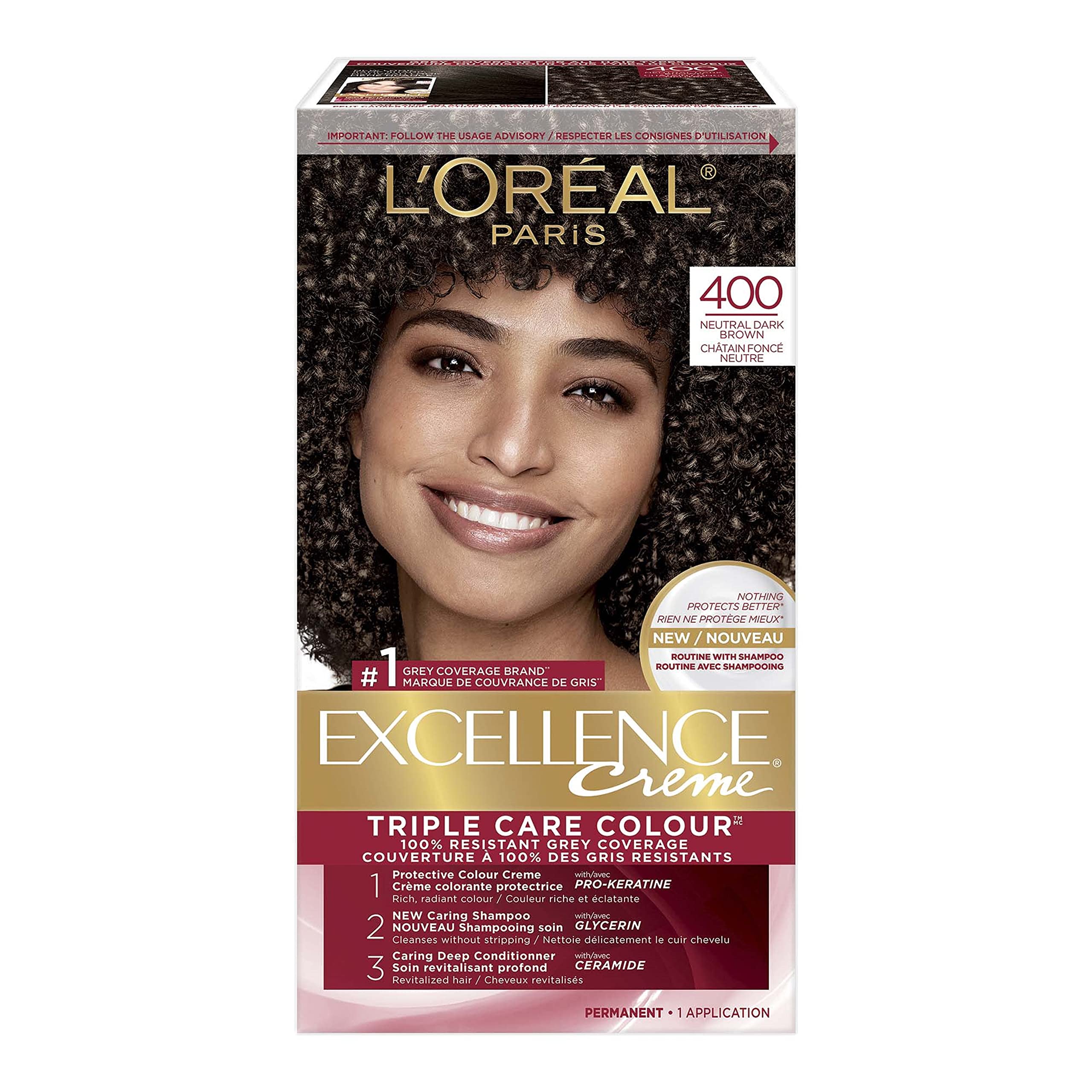 L'Oréal Paris Excellence Crème Hair Dye, Neutral Dark Brown 400