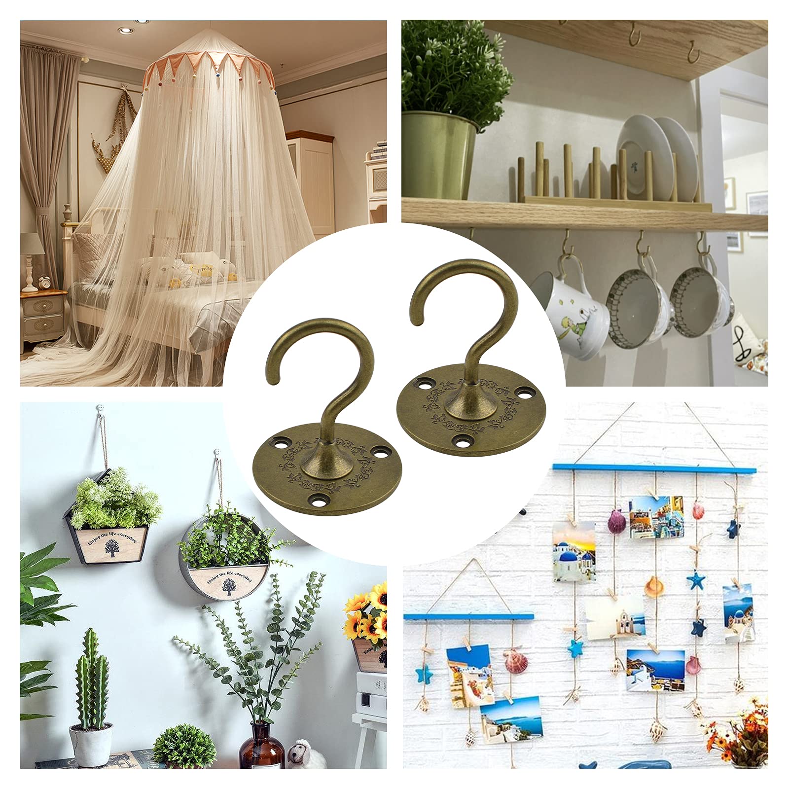 Amazon.co.jp: INCREWAYウォールマウント天井フック, 2PCS頑丈な吊り