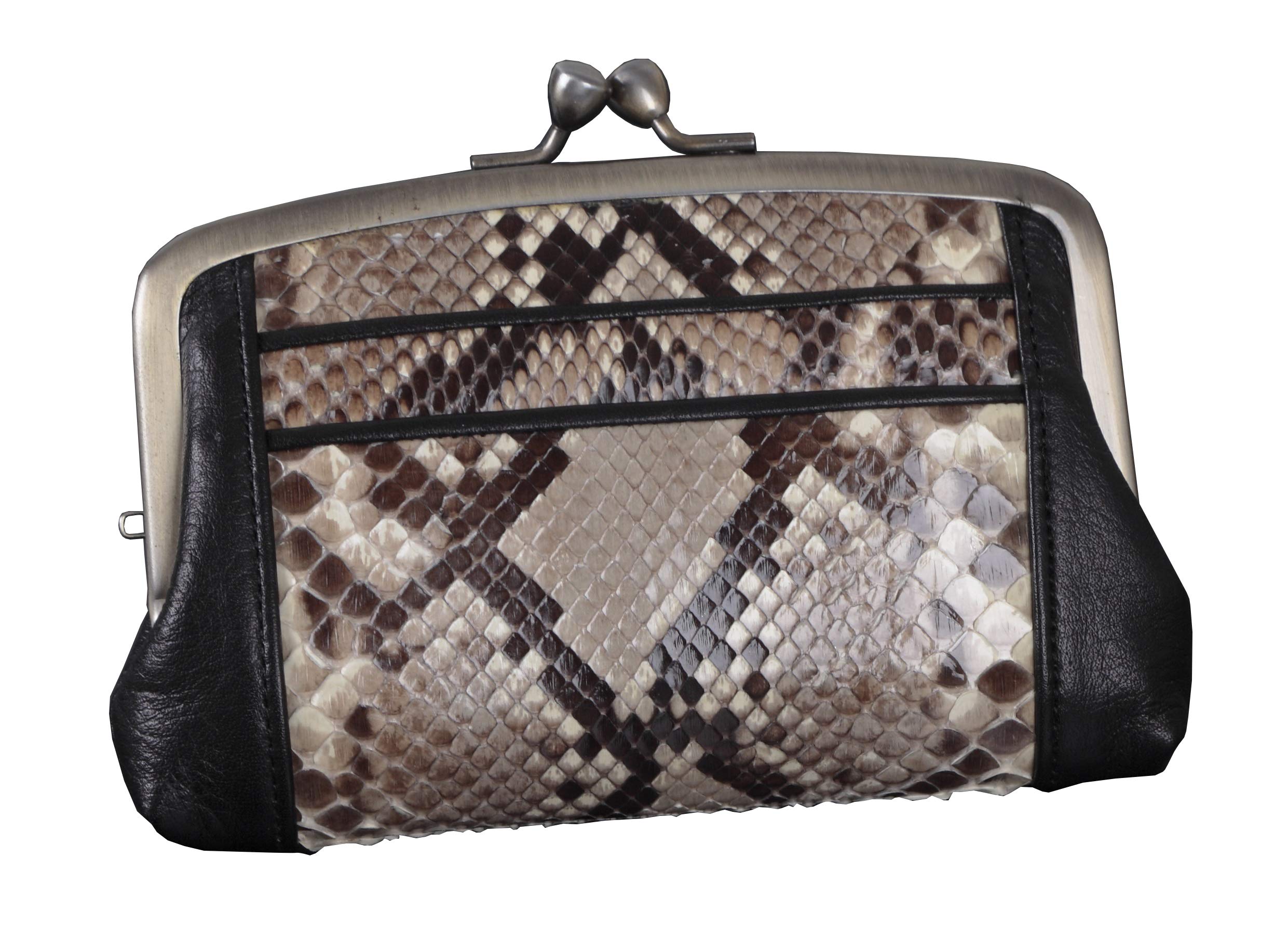 Amazon | [Eclea] 『本革パイソン 親子がま口財布』 財布 がま口