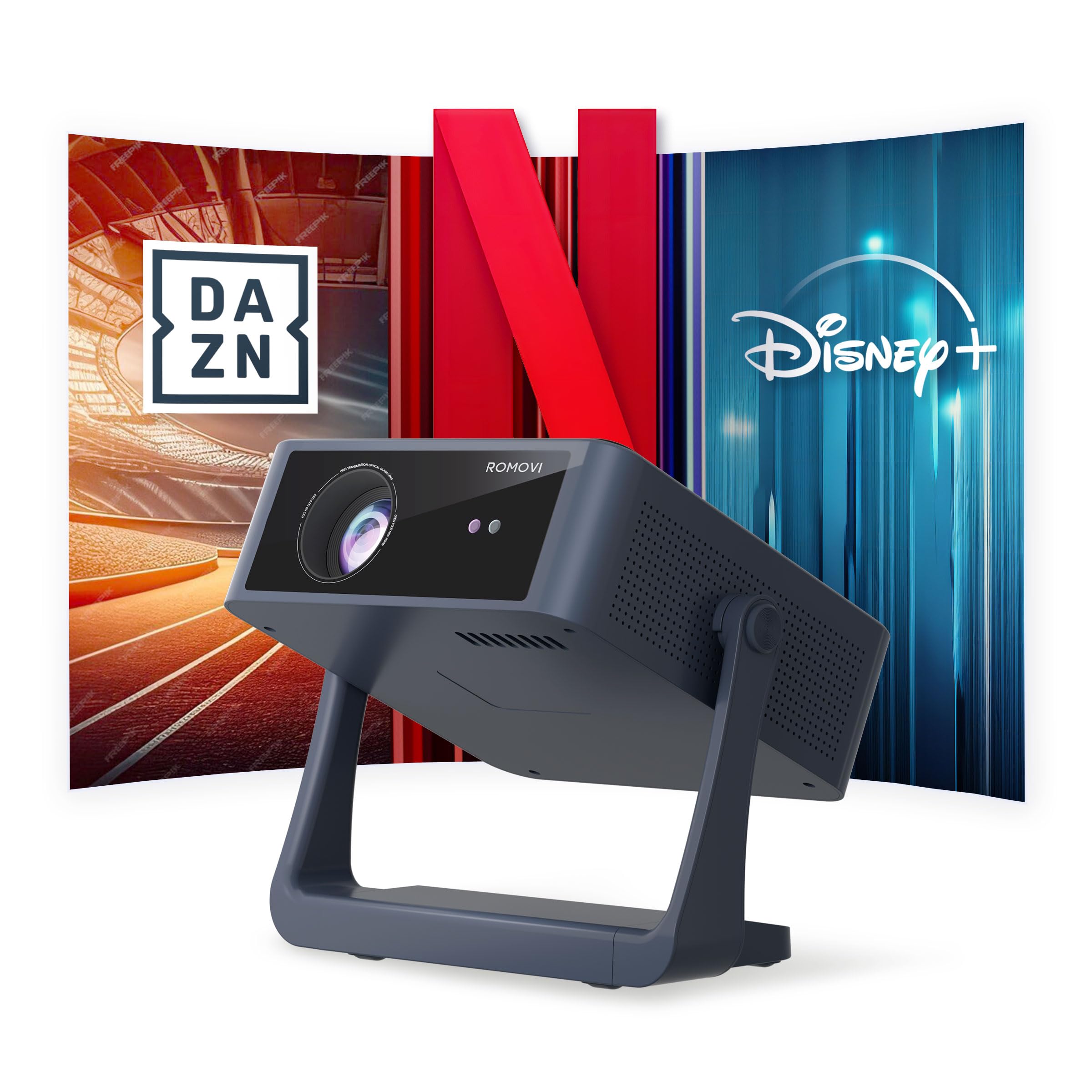 Amazon.co.jp: プロジェクター、正規Netflix対応、 ROMOVI L3 家庭用