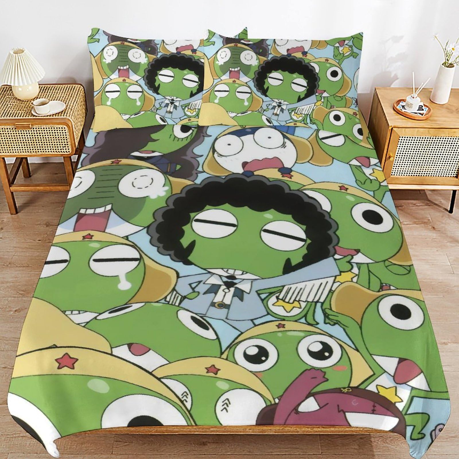 Amazon｜ケロロ軍曹 ベッド3点セット 布団カバー シングル 3点セット