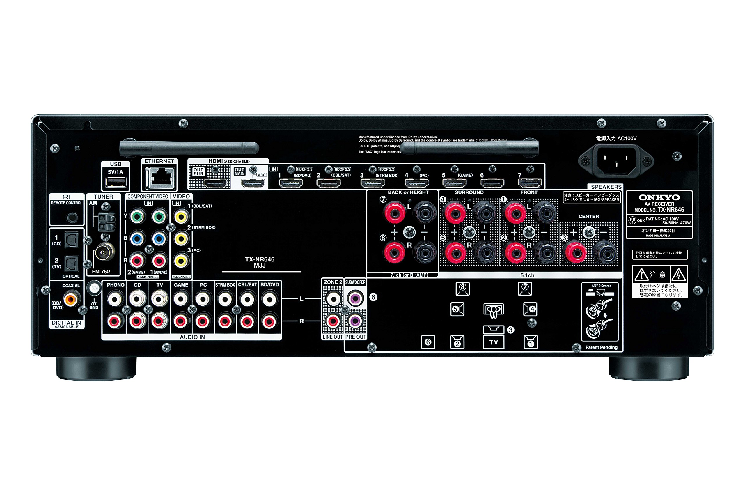 Amazon.co.jp: ONKYO 7.2ch対応AVセンター TX-NR646(B) : 家電＆カメラ