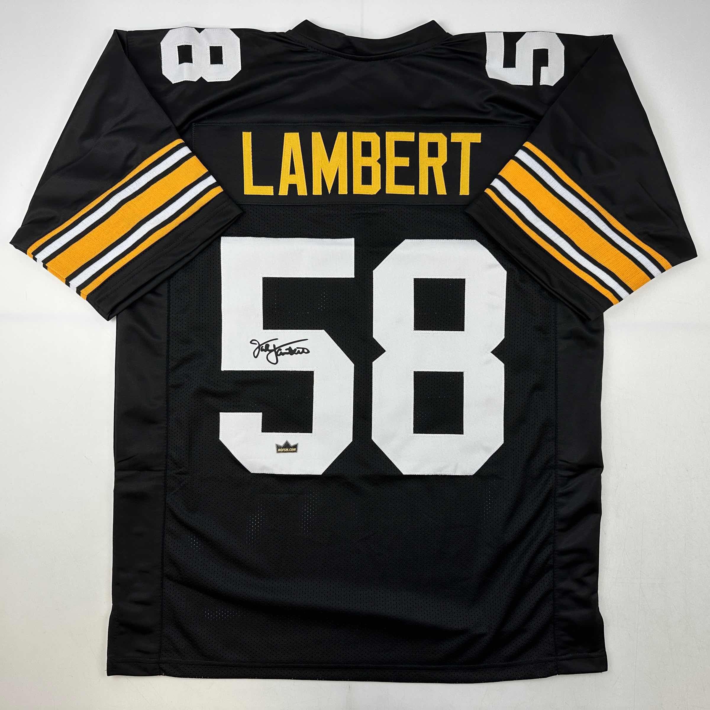 Facsimile Autographed Jack Lambert Pittsburgh Black Reprint Laser