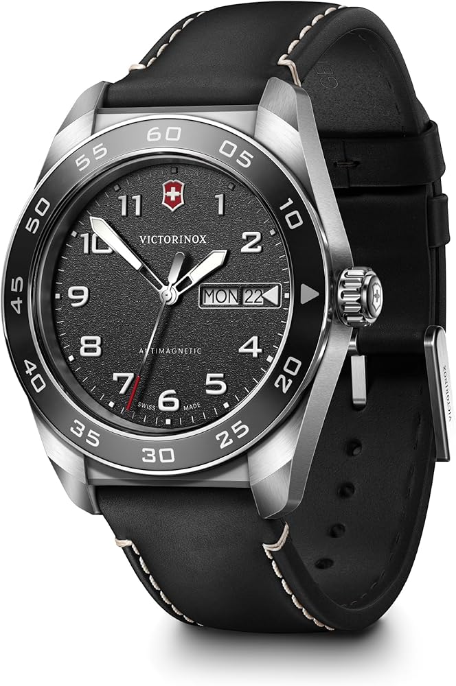 Amazon.com: Victorinox Swiss Army Quartz Black Dial Black Leather
