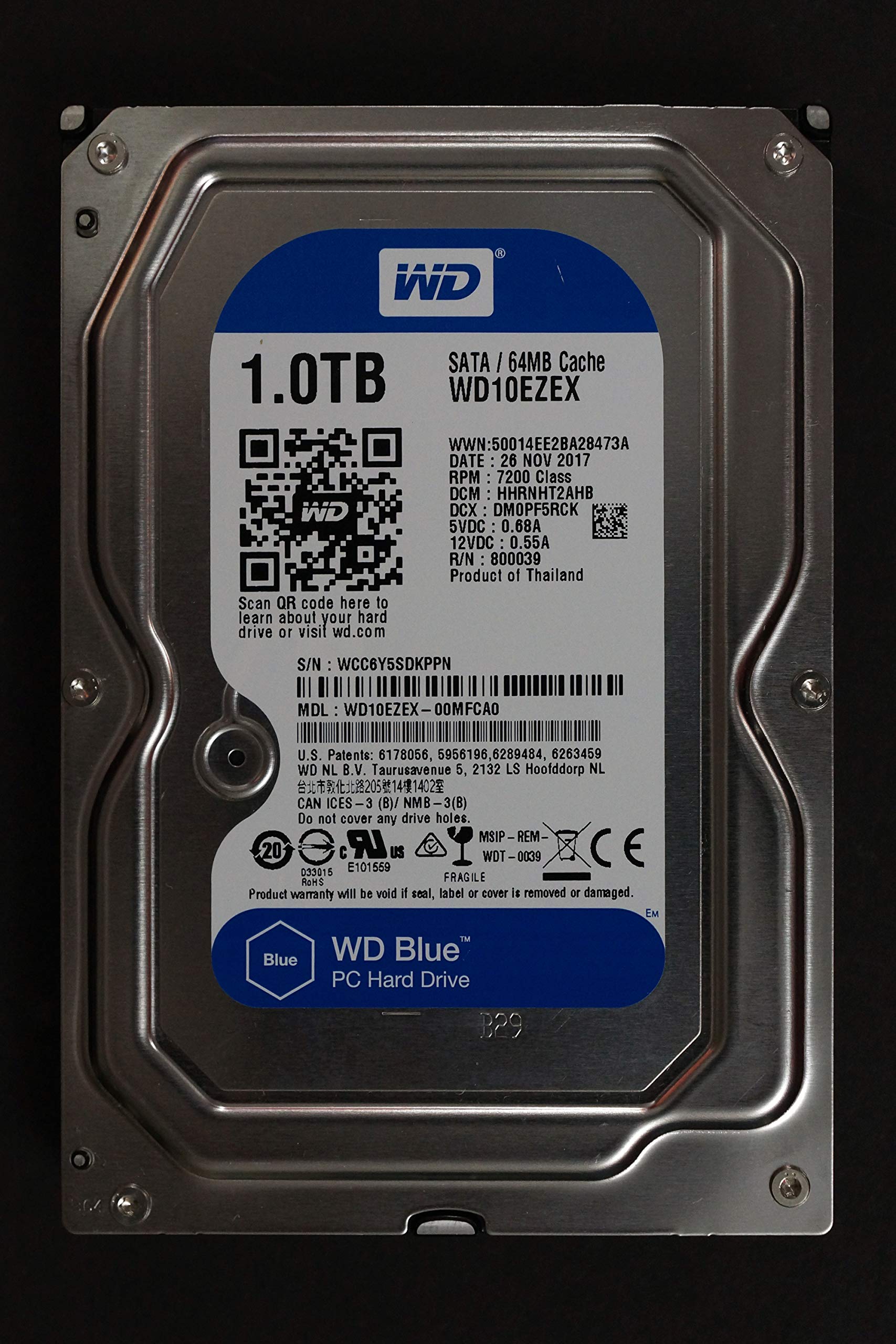 Amazon.com: WD10EZEX WD 1TB 7.2K 6G LFF SATA Hard Drive : Electronics
