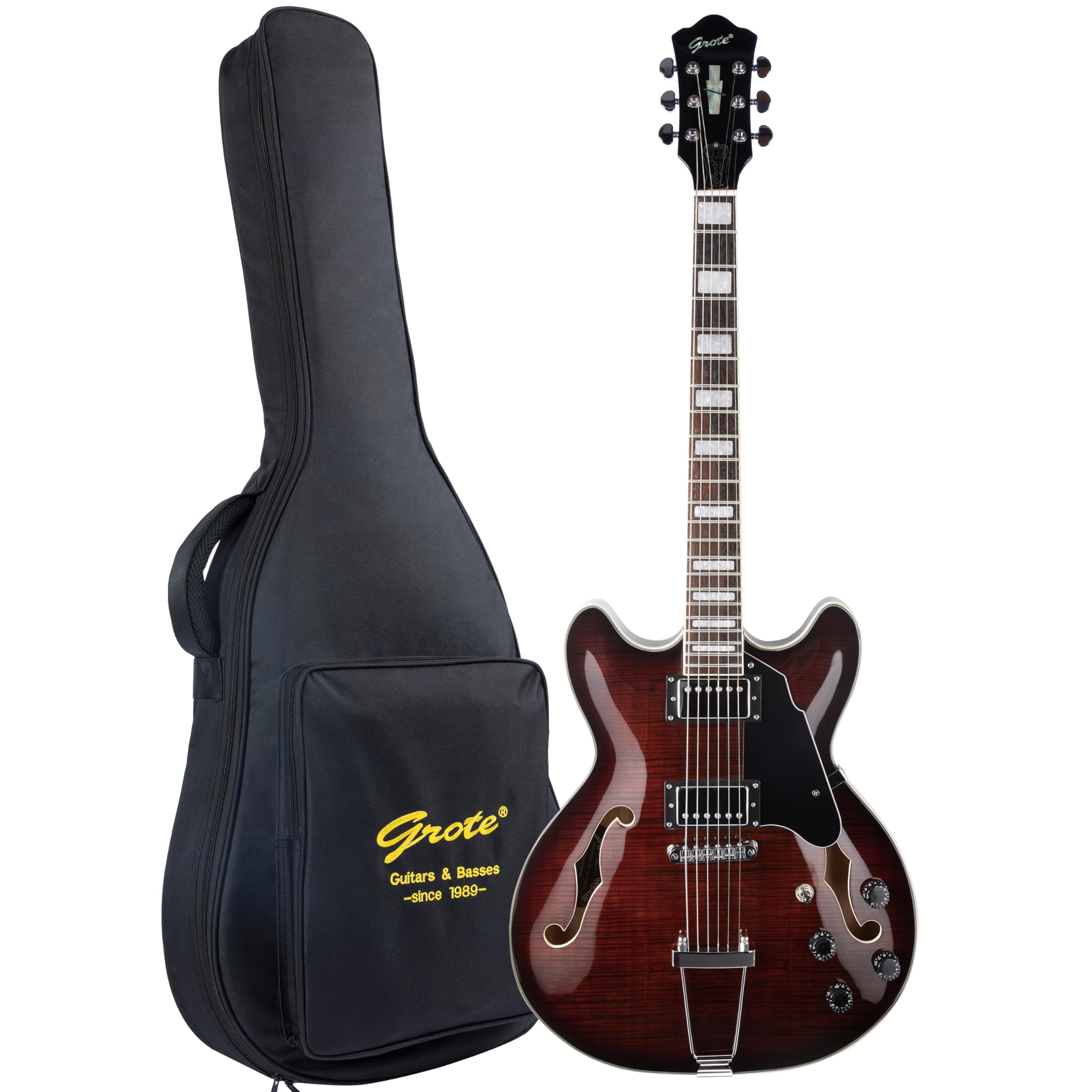 Amazon.com: GROTE Jazz Electric Guitar Semi-Hollow Body Trapeze