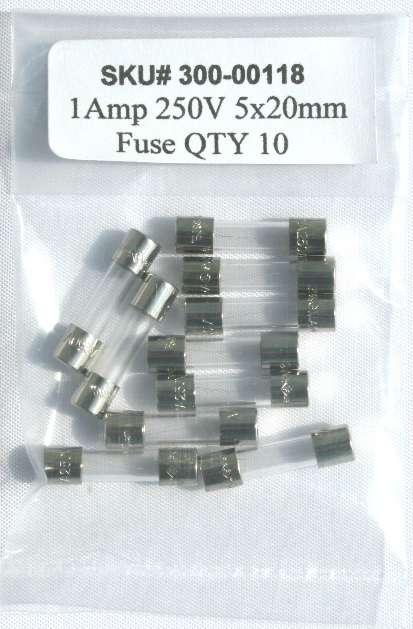 1A 250V / 5x20mm Fuse / 1 AMP 250 Volts/Fast Blow/Lot of 10