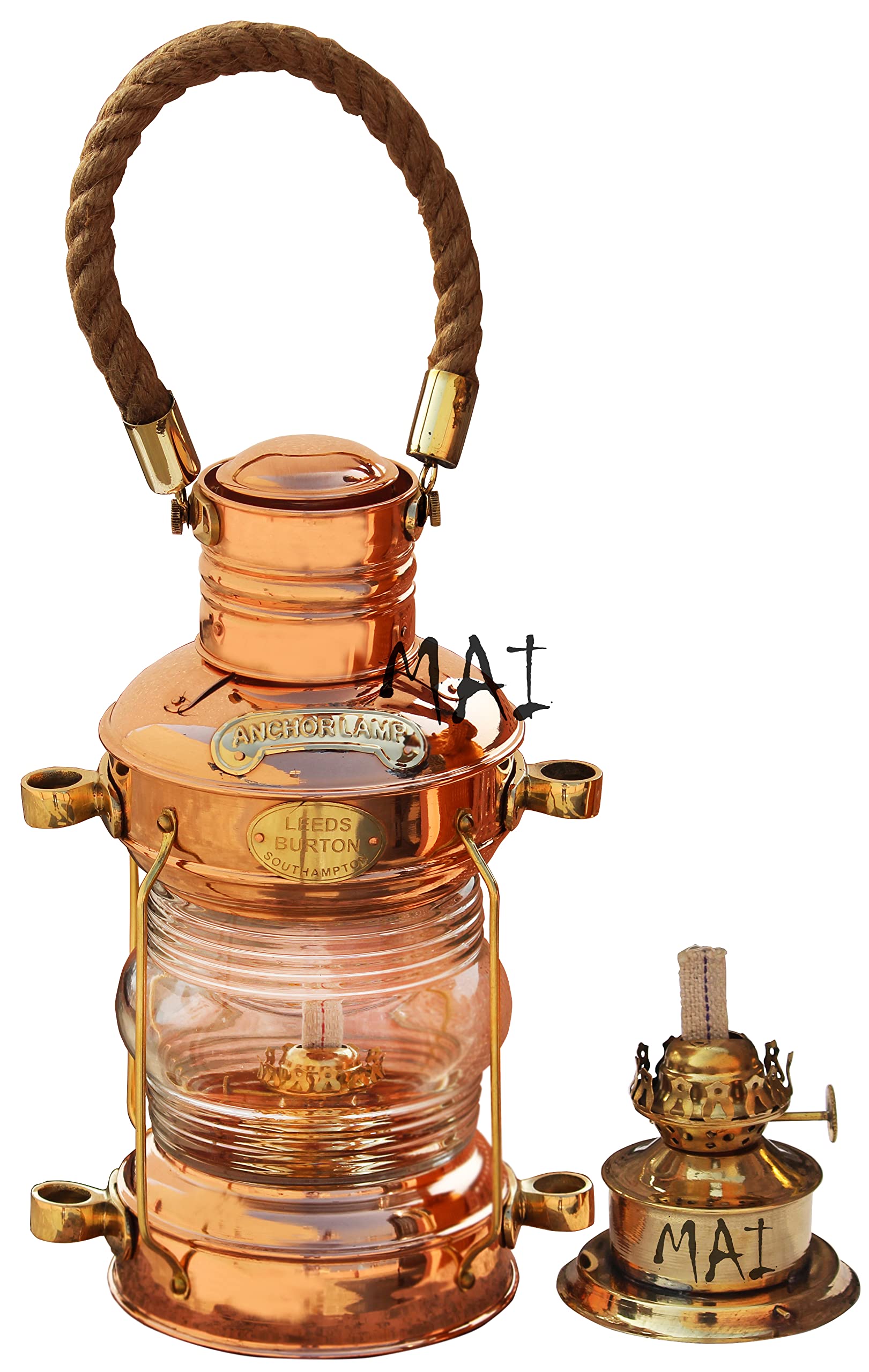 Amazon.com: Brass & Copper Anchor Oil Lamp Leeds Burton Nautical