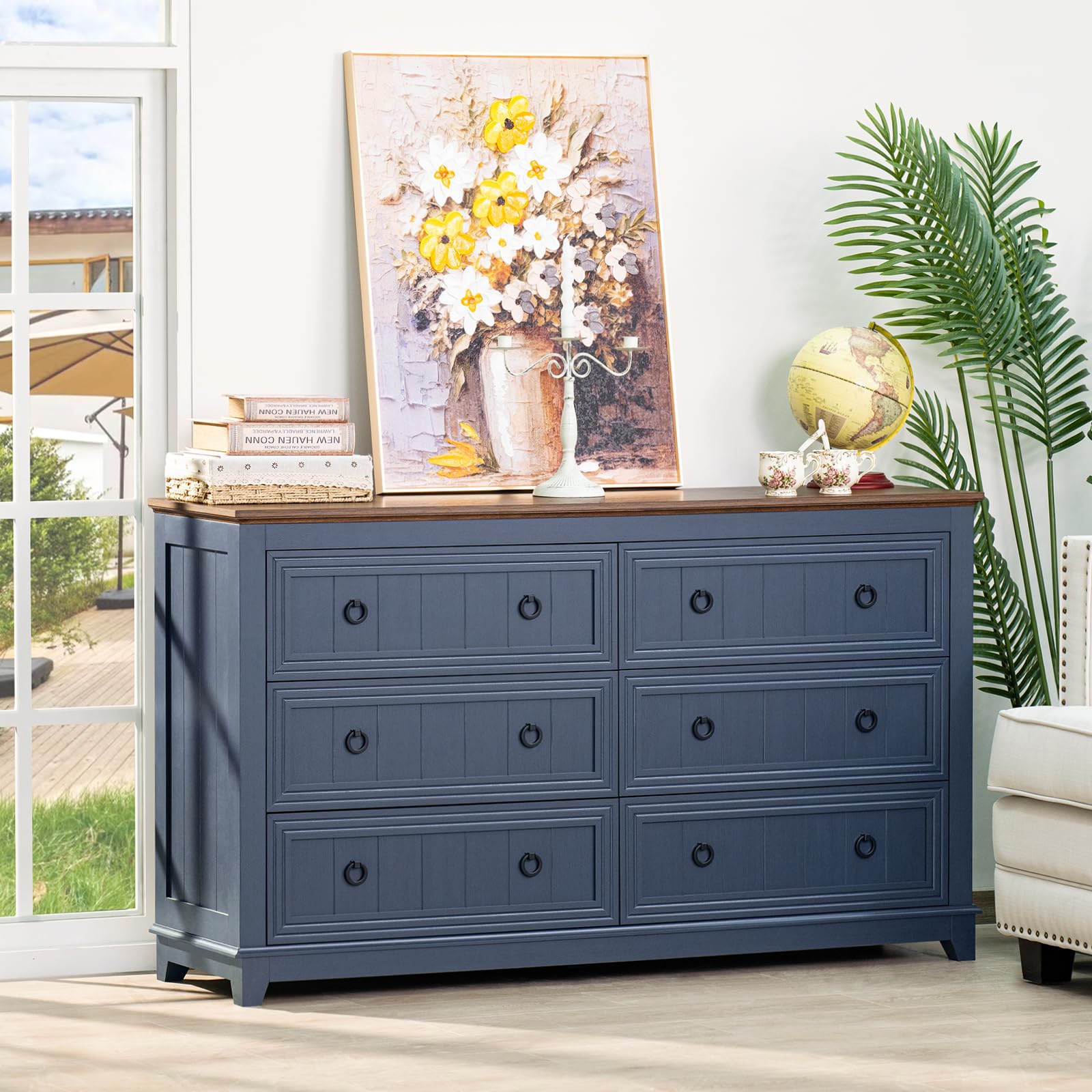 Amazon.com: Joaxswe Farmhouse 6 Drawers Dresser for Bedroom, 54