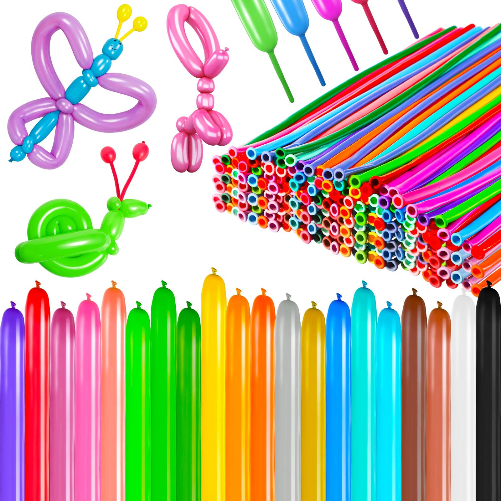 Amazon.com: Lenwen 1000 Pcs Long Balloons Bulk 260 Latex Twisting