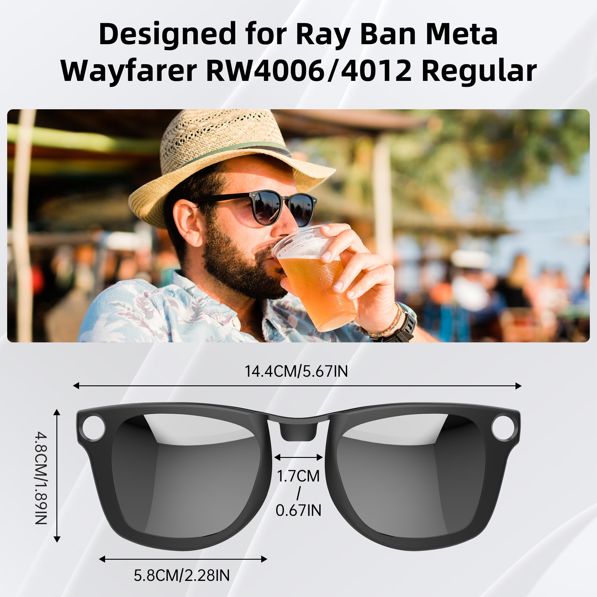 HiBloks - Clip polarizado para Ray-Ban Meta Wayfarer y Gen 2