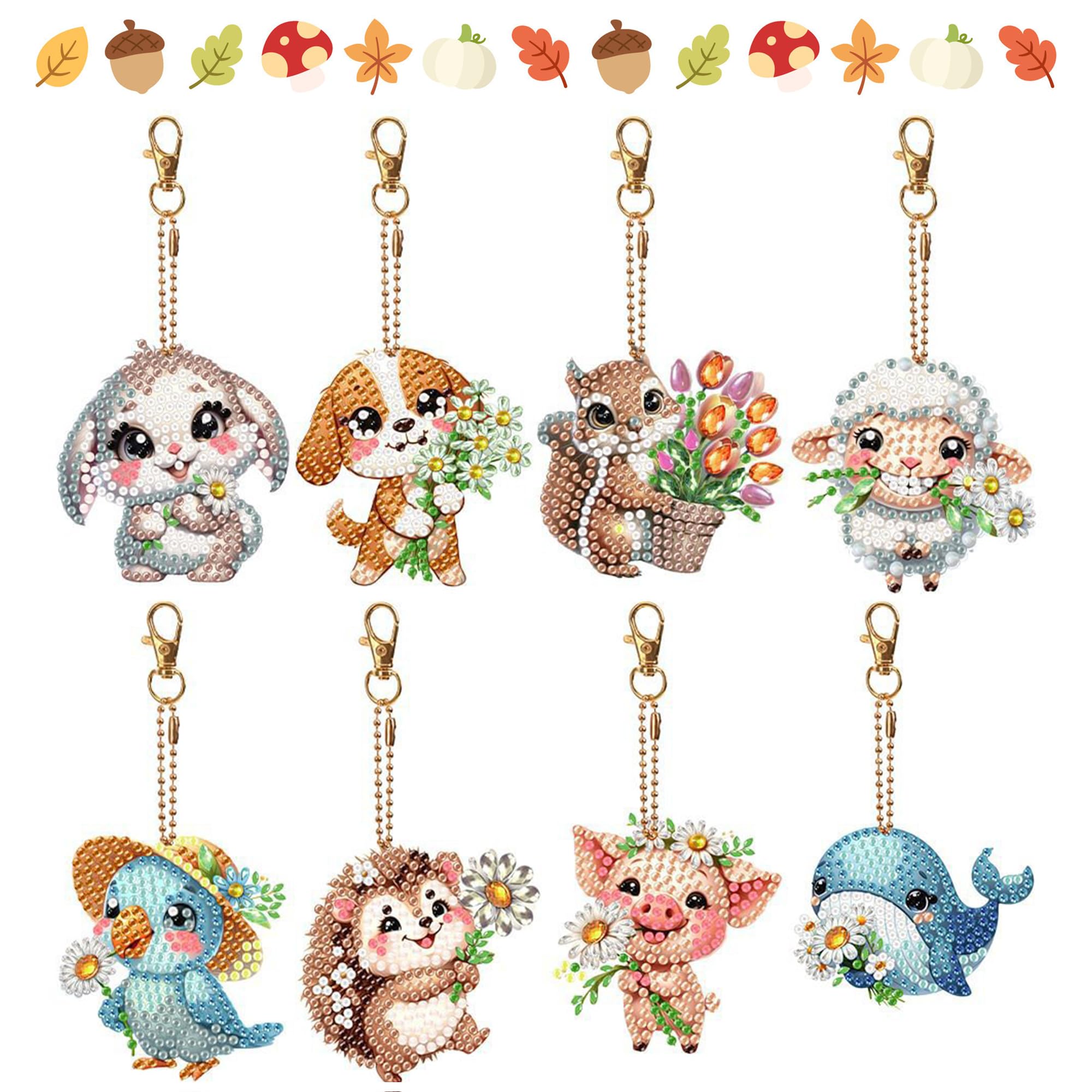 Amazon.co.jp: LOMSIOY ダイヤモンドアート キーホルダーキット 8個