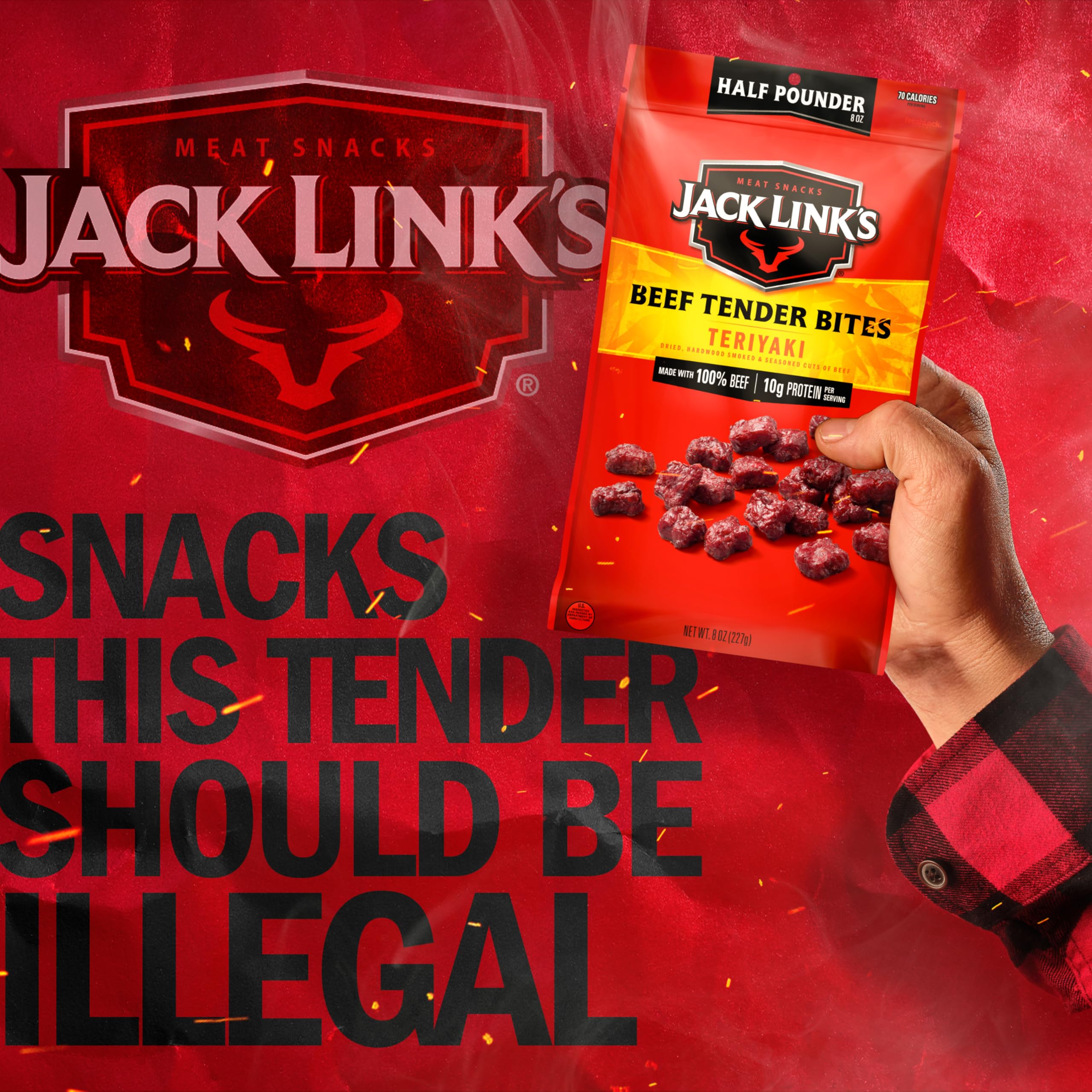 Amazon.com : Jack Link's Beef Tender Bites, Teriyaki, Half Pounder