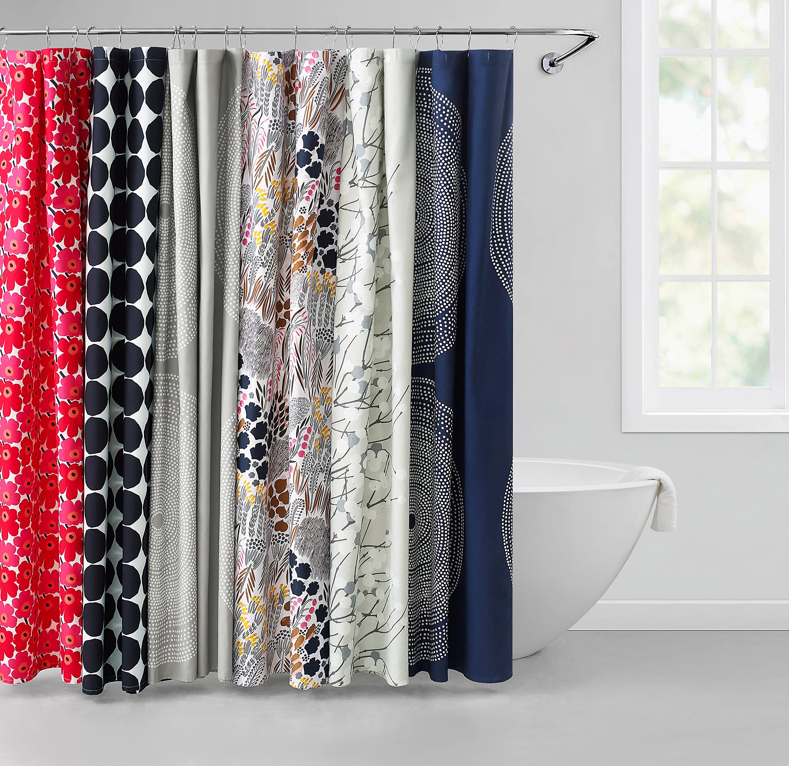 Amazon｜Marimekko - シャワーカーテン、軽量コットンバスルーム装飾
