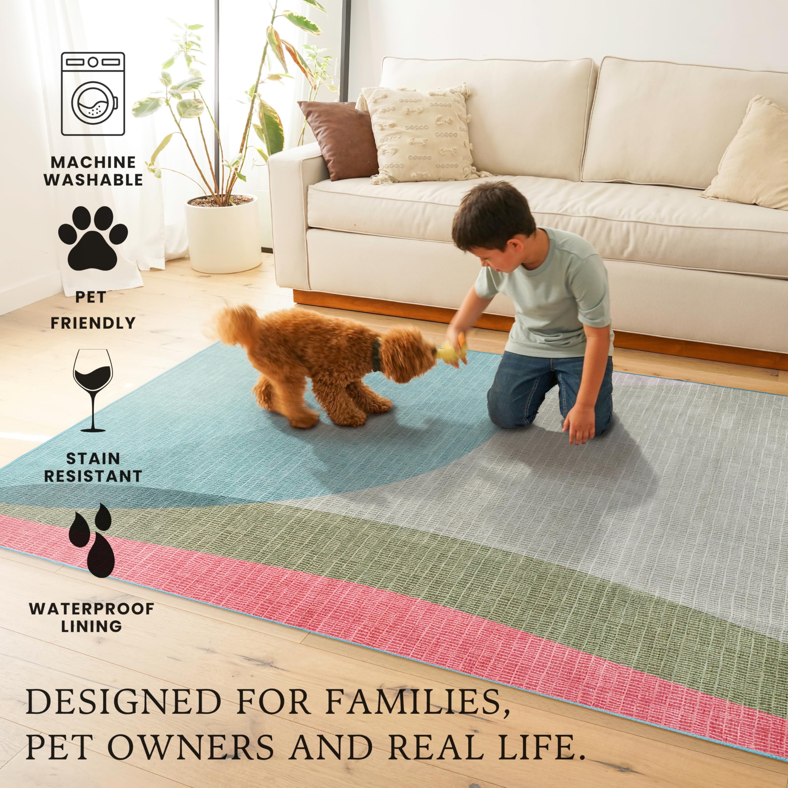 Amazon.com: My Magic Carpet Washable Rug - Stain Resistant