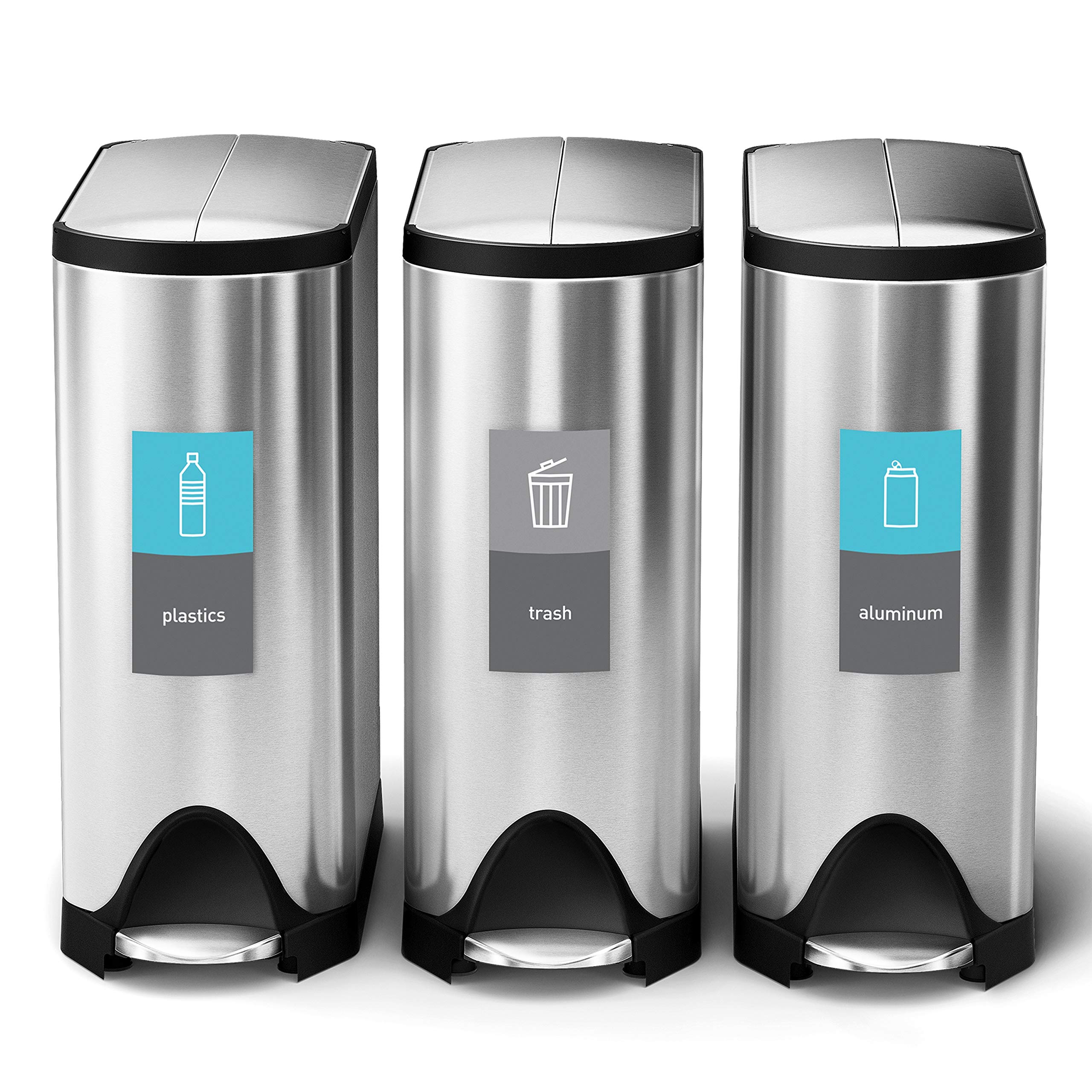 Amazon｜シンプルヒューマン ゴミ箱 40リットル 分別 リサイクル