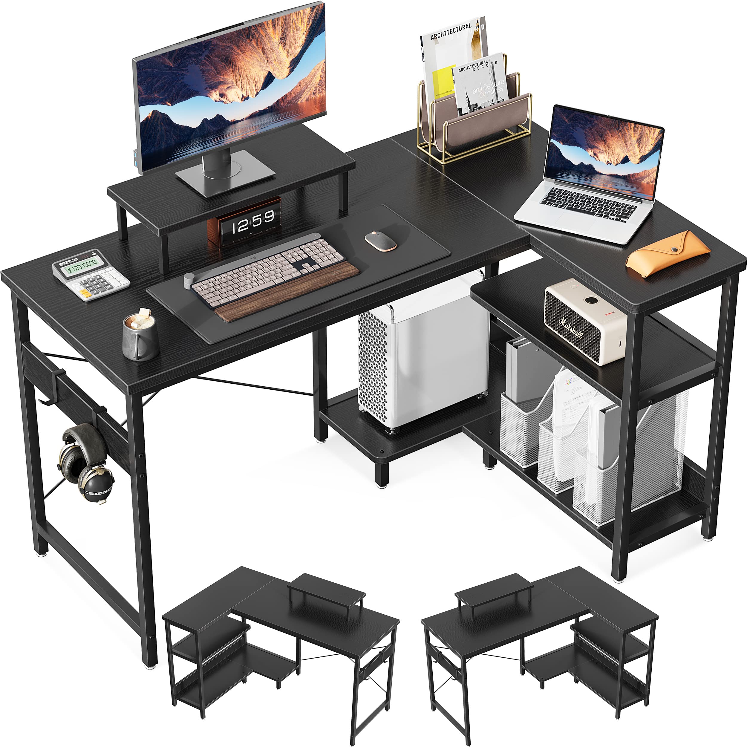 Amazon | ODK パソコンデスク l字デスク ゲーミングデスク L字型