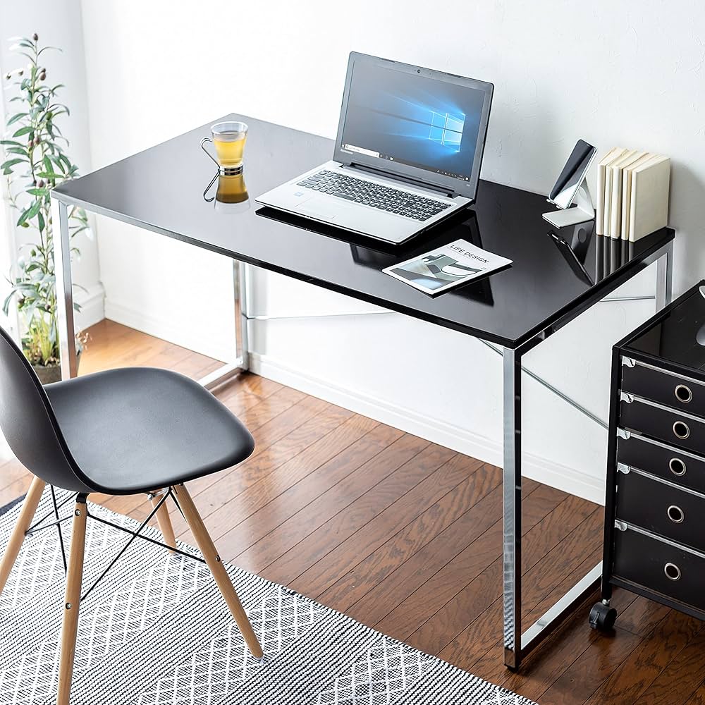 Amazon | サンワダイレクト パソコンデスク W120×D60cm 高級感のある艶