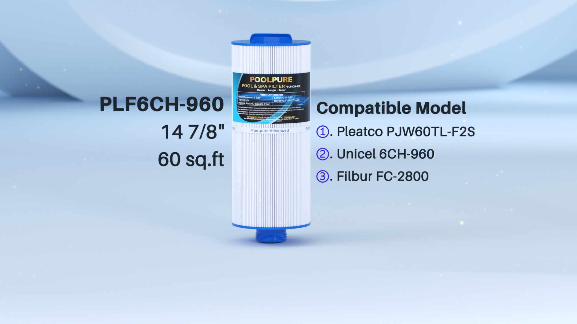 Amazon.com : POOLPURE PLF6CH-960 Spa Filter Replaces PJW60TL-F2S