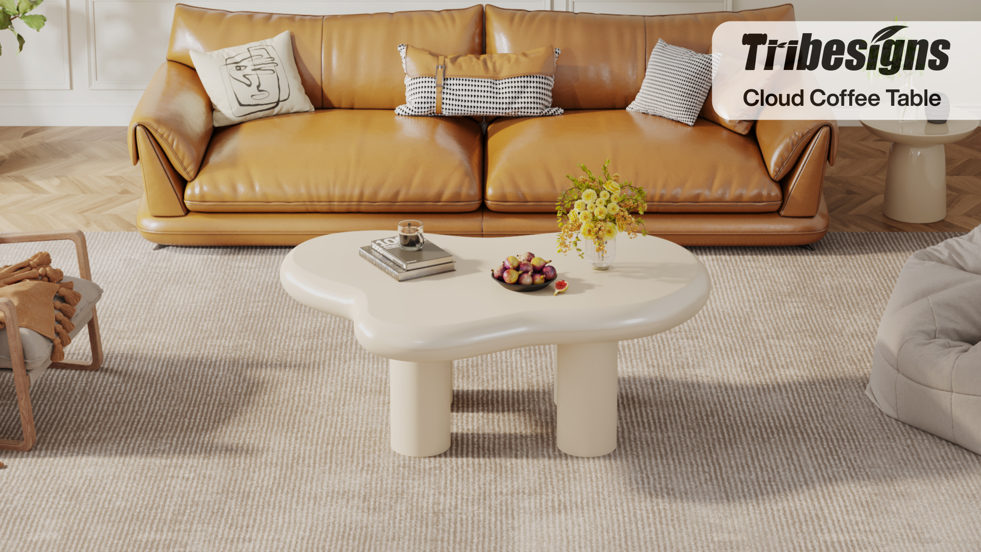 Amazon.co.jp: Tribesigns ローテーブル リビングテーブル 雲形