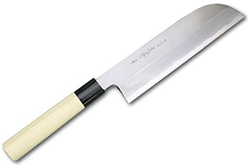 Amazon｜堺一文字光秀 和包丁ハガネ 白鋼 霞研 薄刃包丁 鎌型 関西型