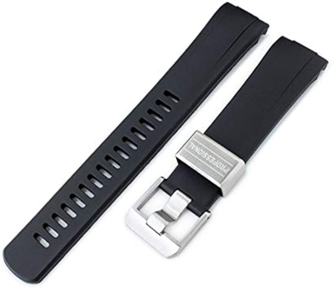 Amazon.co.jp: 22mm 時計ベルト NBRラバー ブラック カーブドエンド