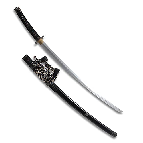 Amazon.co.jp: 模造刀 太刀 陣太刀 黒呂塗り鞘 極上研磨刀身 大刀