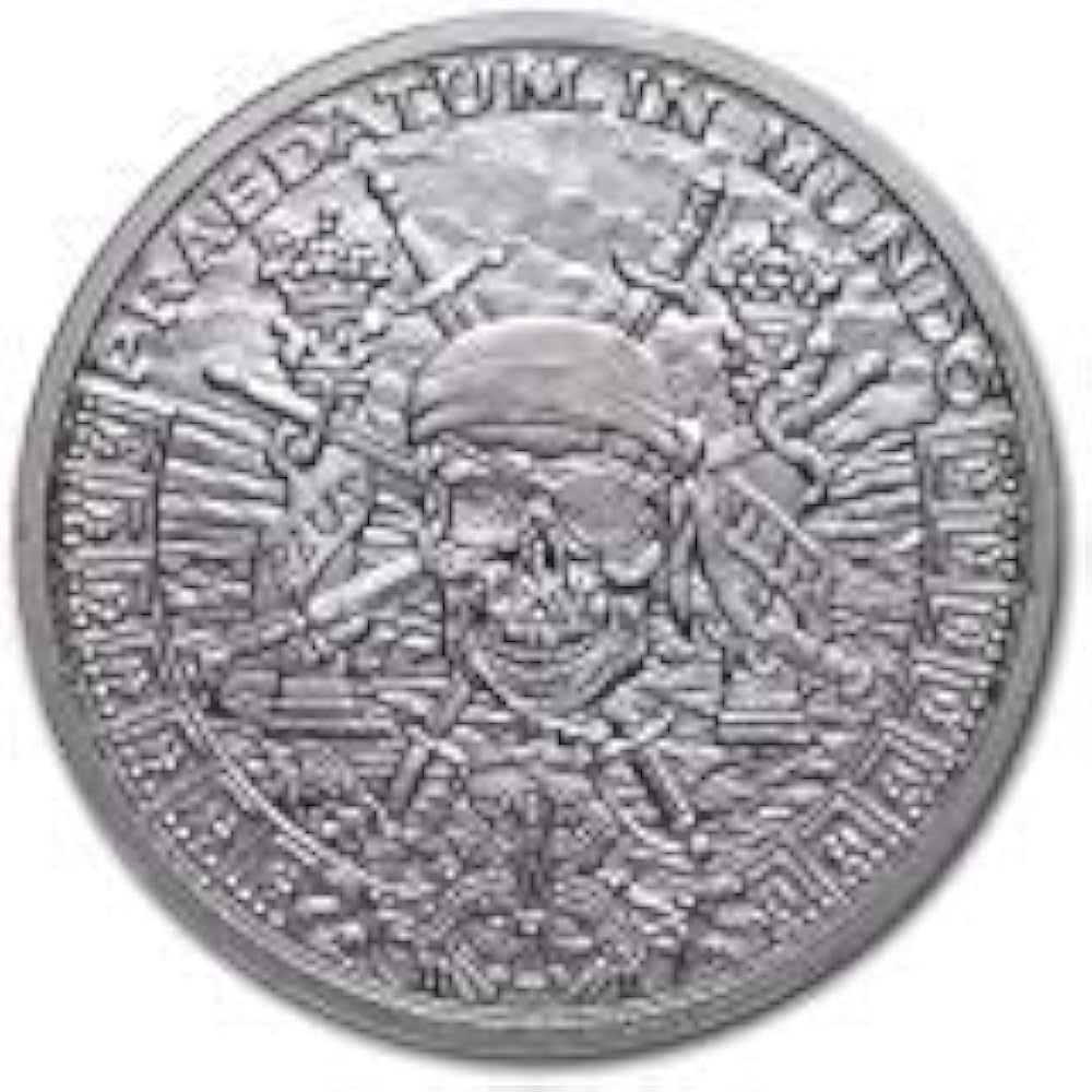 Pieces of Eight Privateer Pirate - 1 oz Silver Shield Round