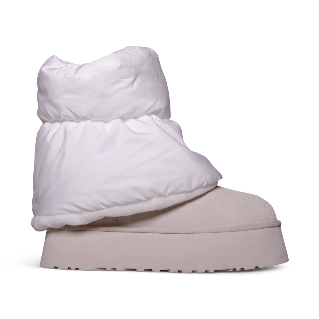 UGG Classic Mini Dipper Puffer Platform White Ceramic Boots