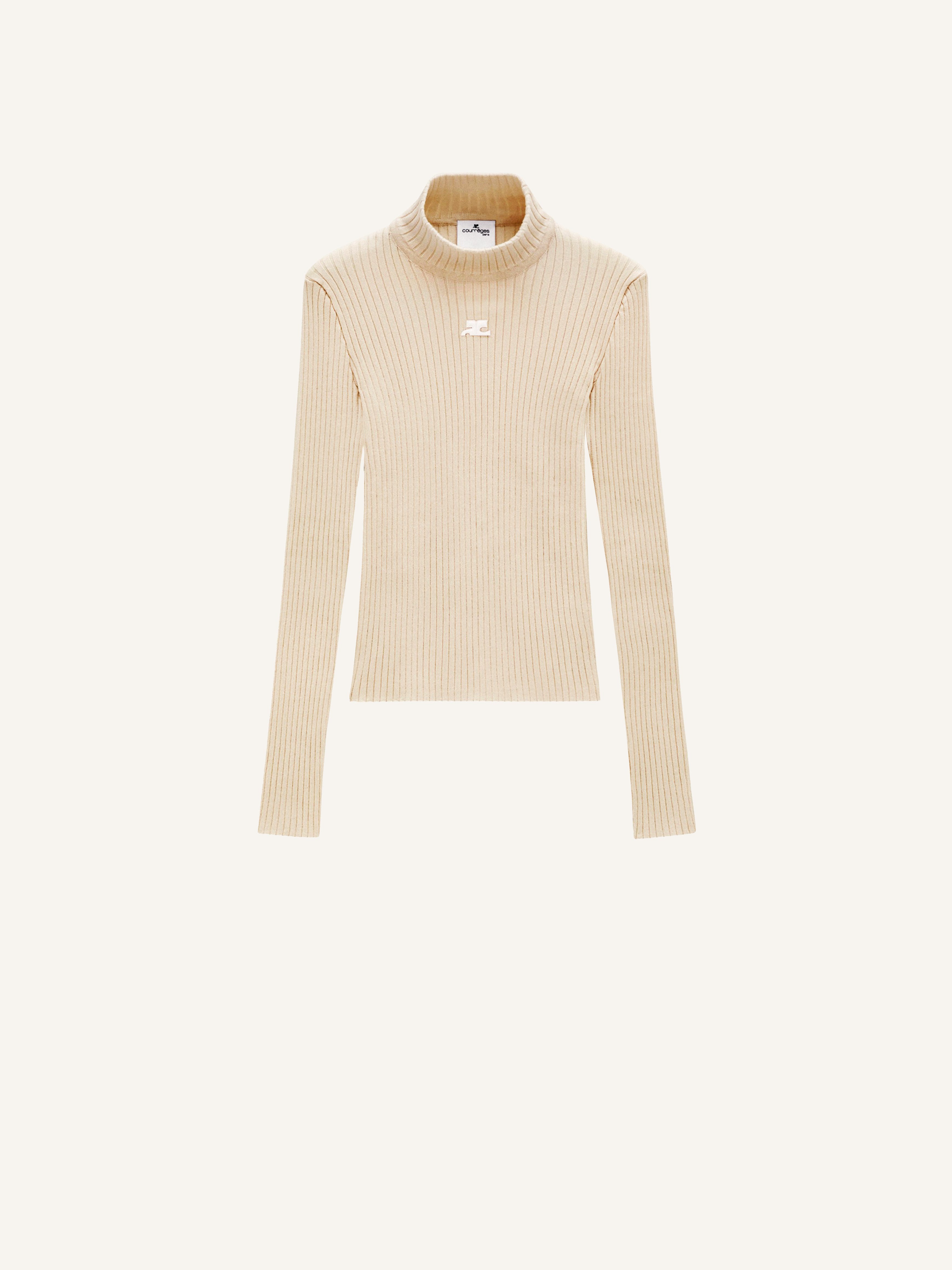 REEDITION RIB KNIT MOCKNECK SWEATER - courrèges