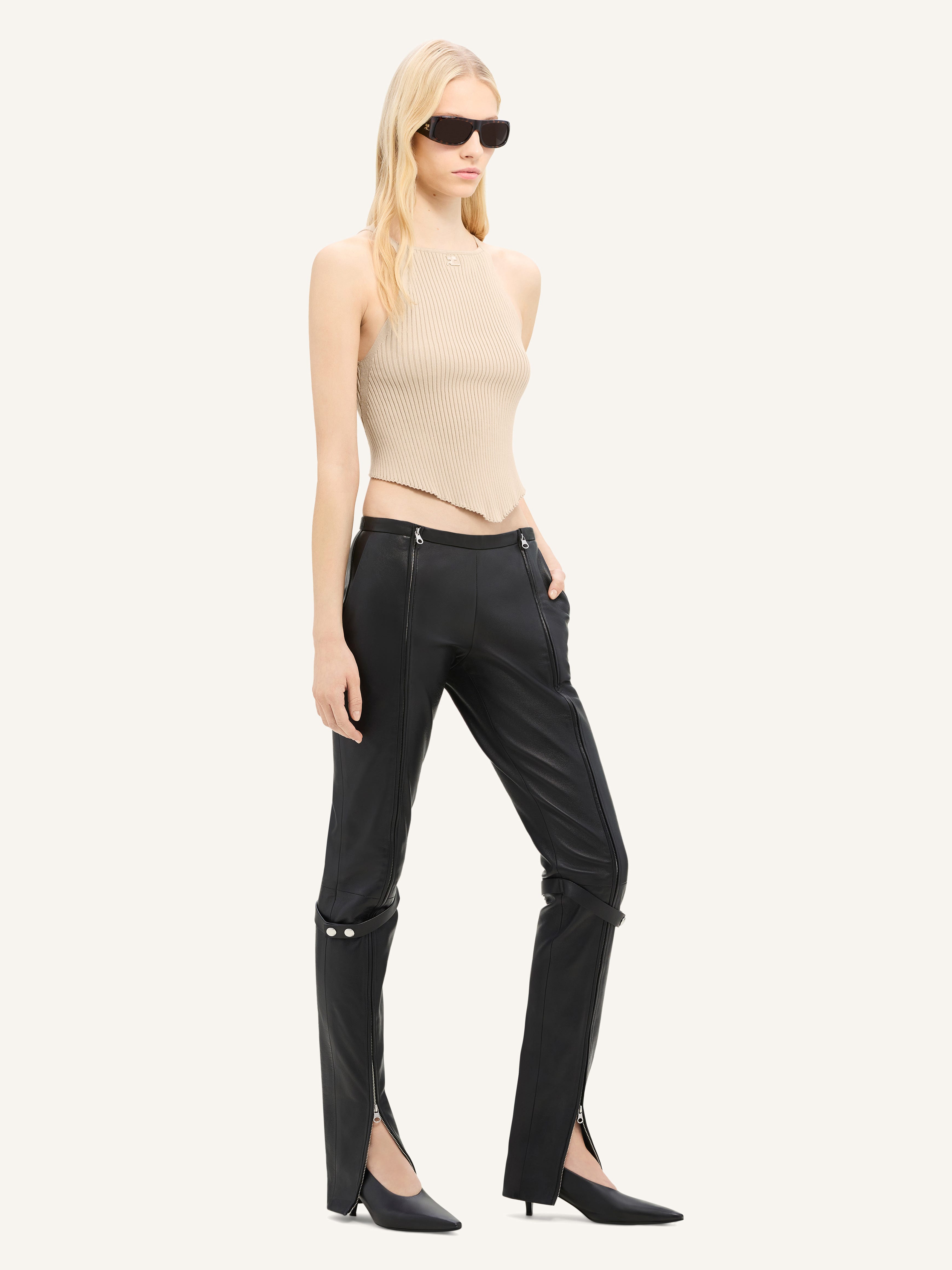 POINTY RIB KNIT TANK TOP - courrèges