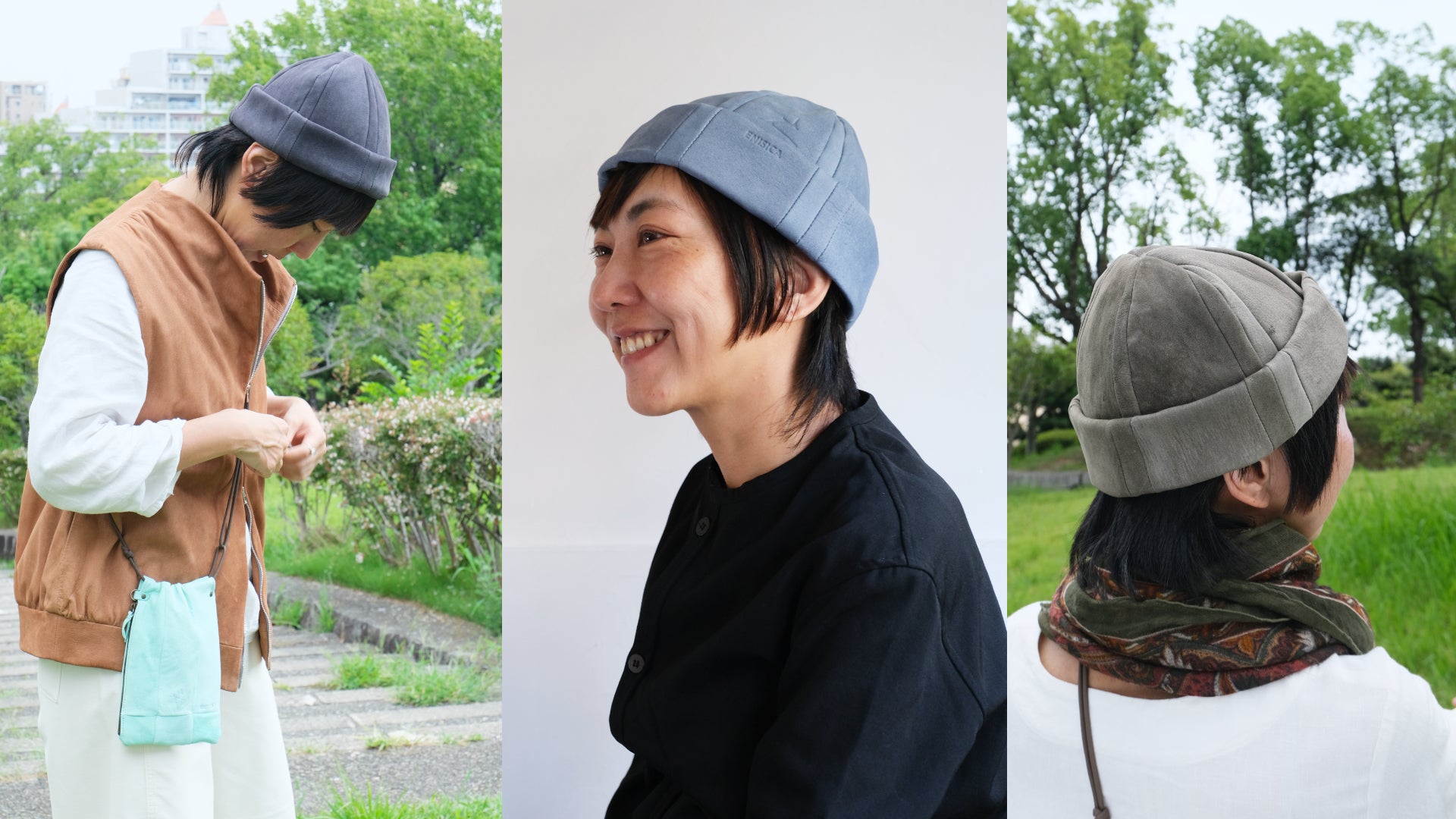 ENISICA ツムシカ 帽子 ワッチキャップ ジビエ鹿革 レザーキャップ