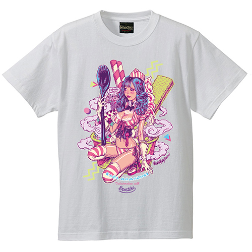 エロスティカ×桃乃木かな/ “Ice Cream Lover” Tシャツ ホワイト サイズXL