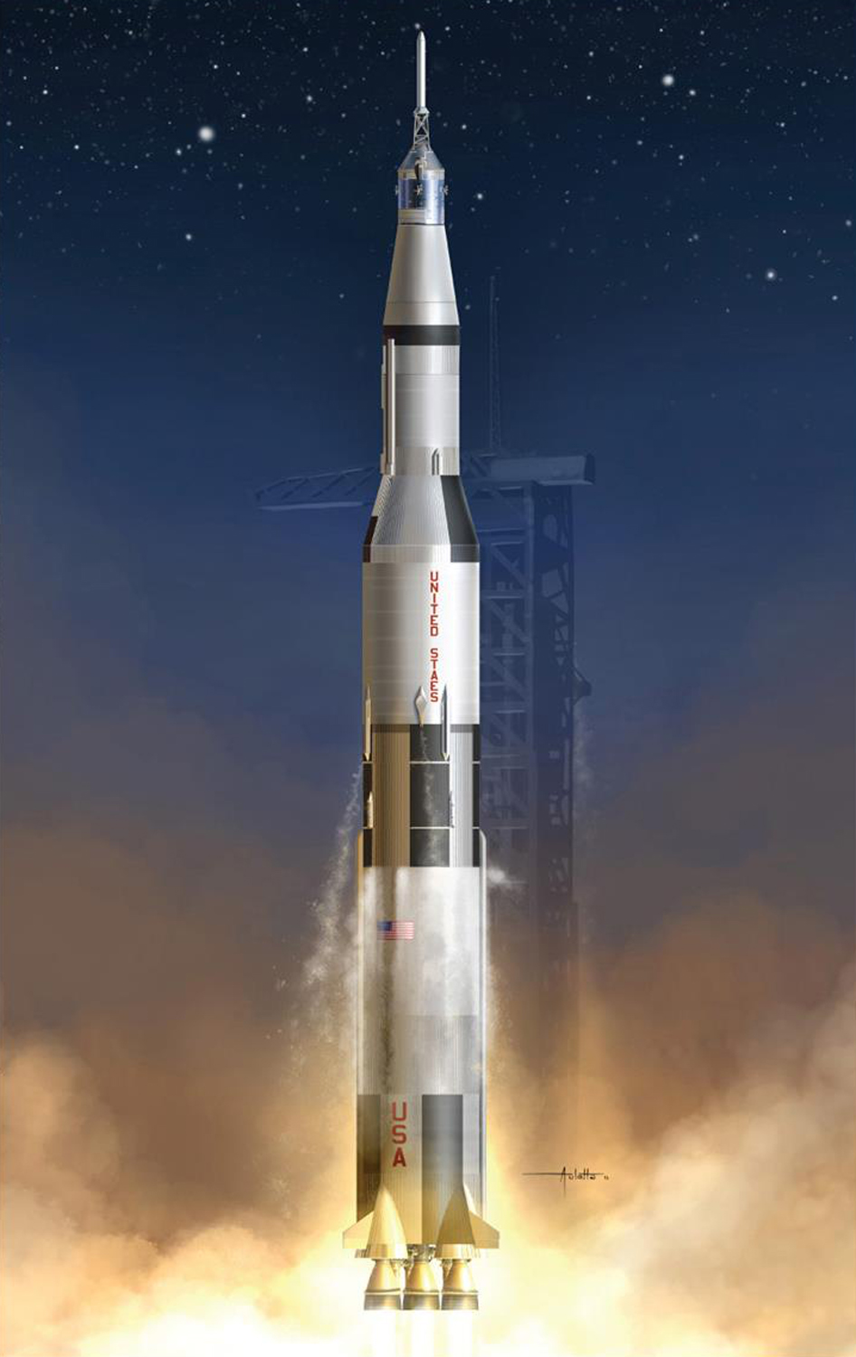 アポロ計画 サターンV型ロケット アポロ11号 1/72 プラモデルキット