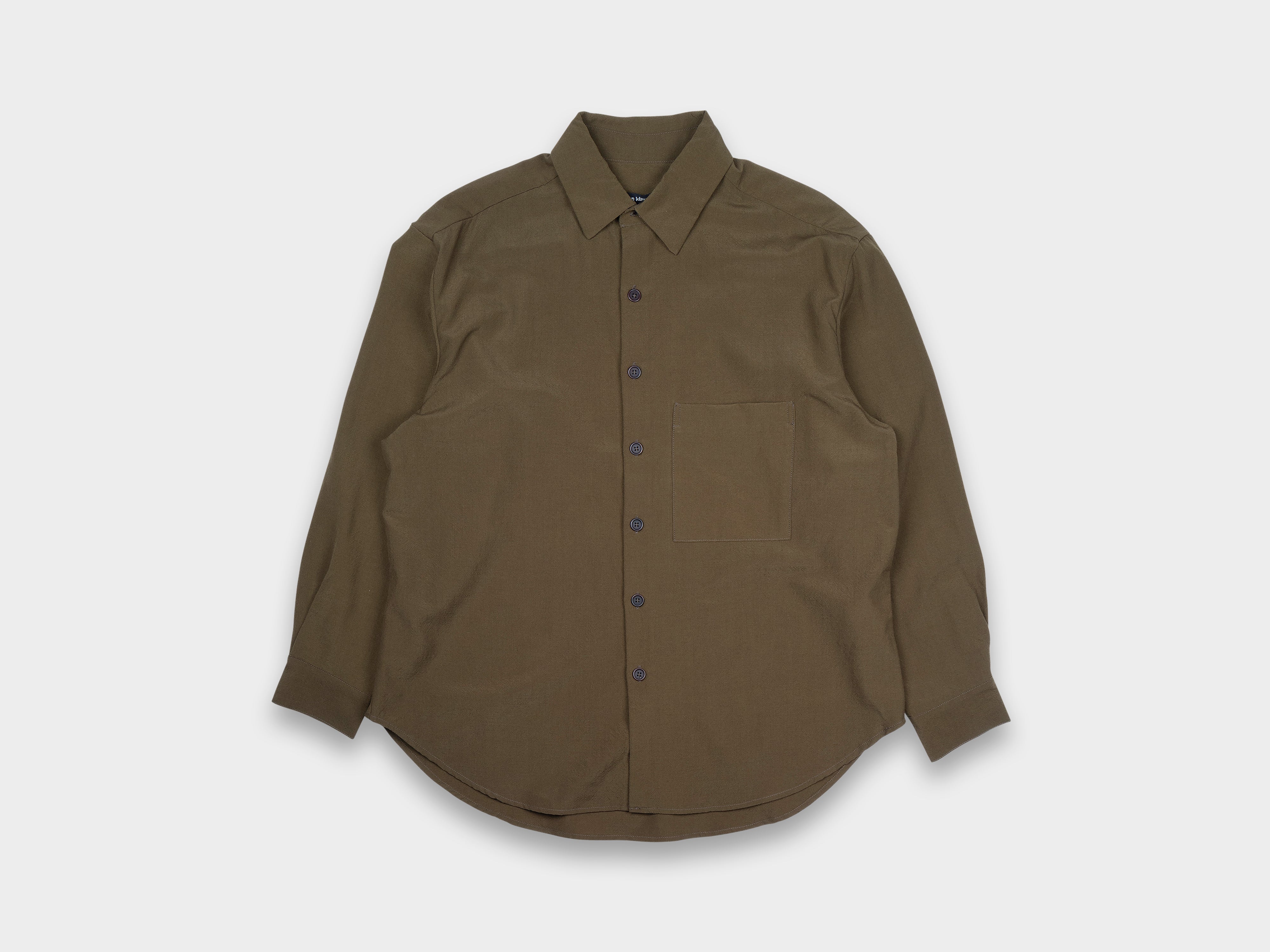 Evan Kinori Big Shirt Two Lightweight Wool Olive – MAN–TLE
