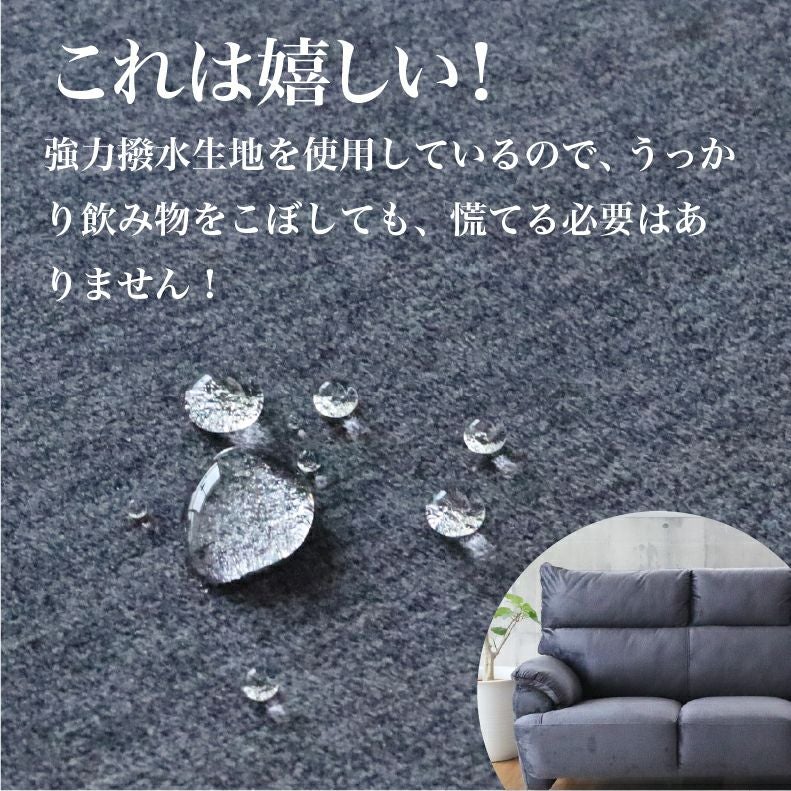 2人掛け 撥水 ソファ 布 脚付き モダン エッジ