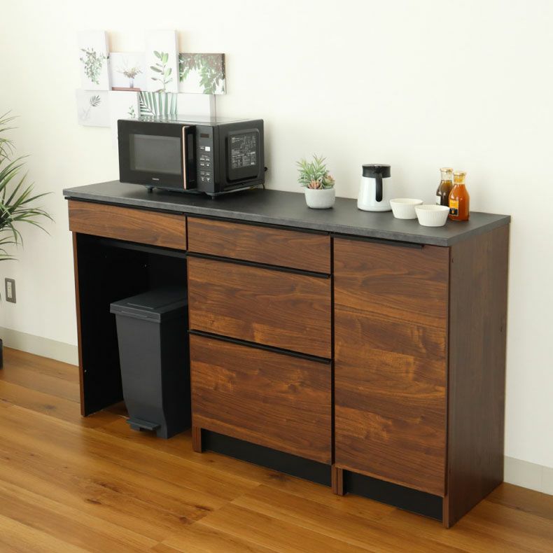 幅160cm キッチンカウンター ハイフレックス天板 下台60ダスト 60引出