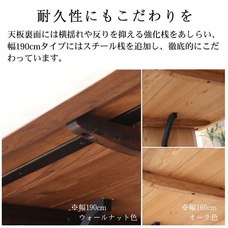 幅160cm ダイニングテーブル（ストレート天板ラバー脚