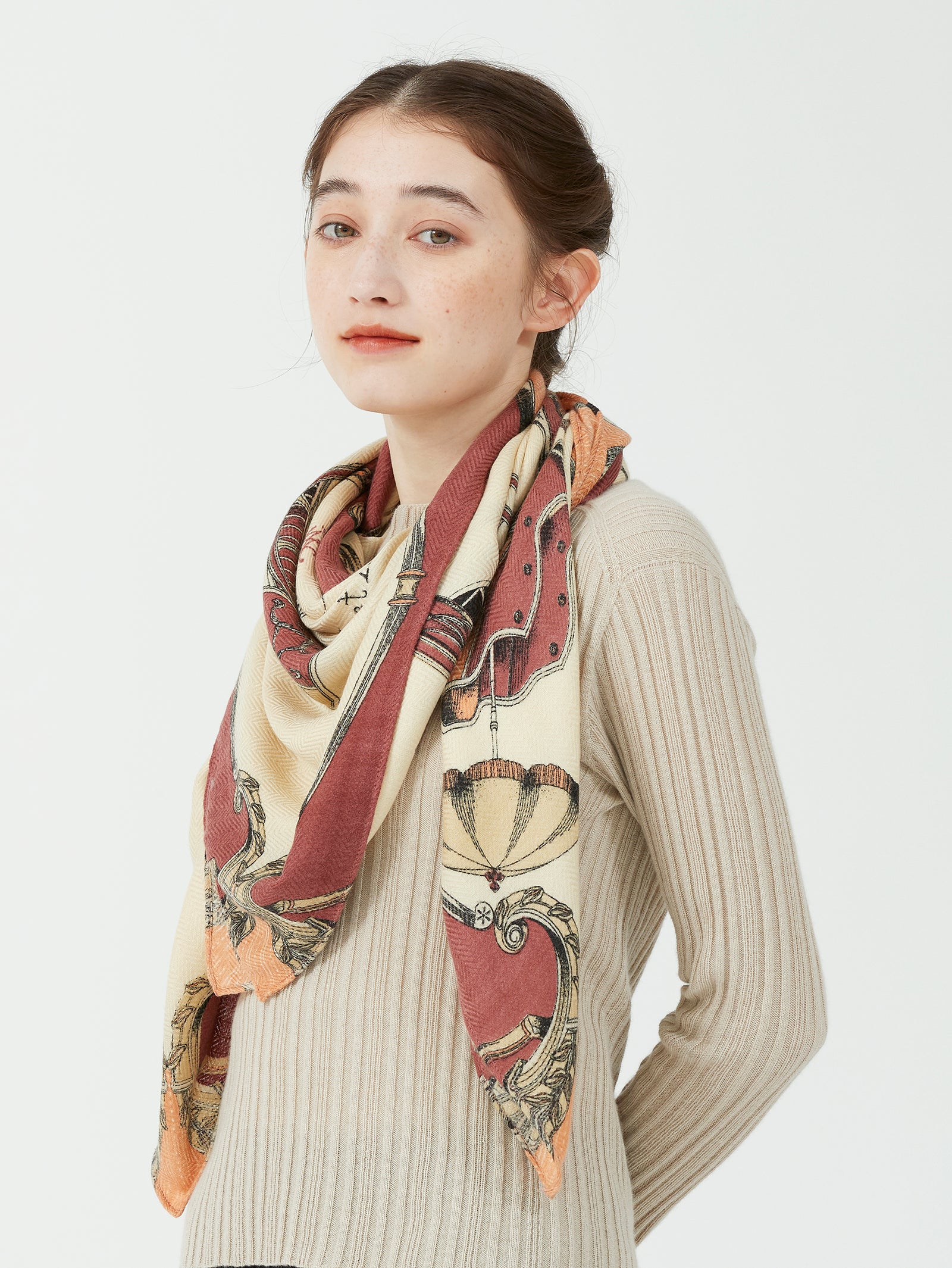 ウールシルクストールヘリンボーン織120＞キャリッジ – manipuri