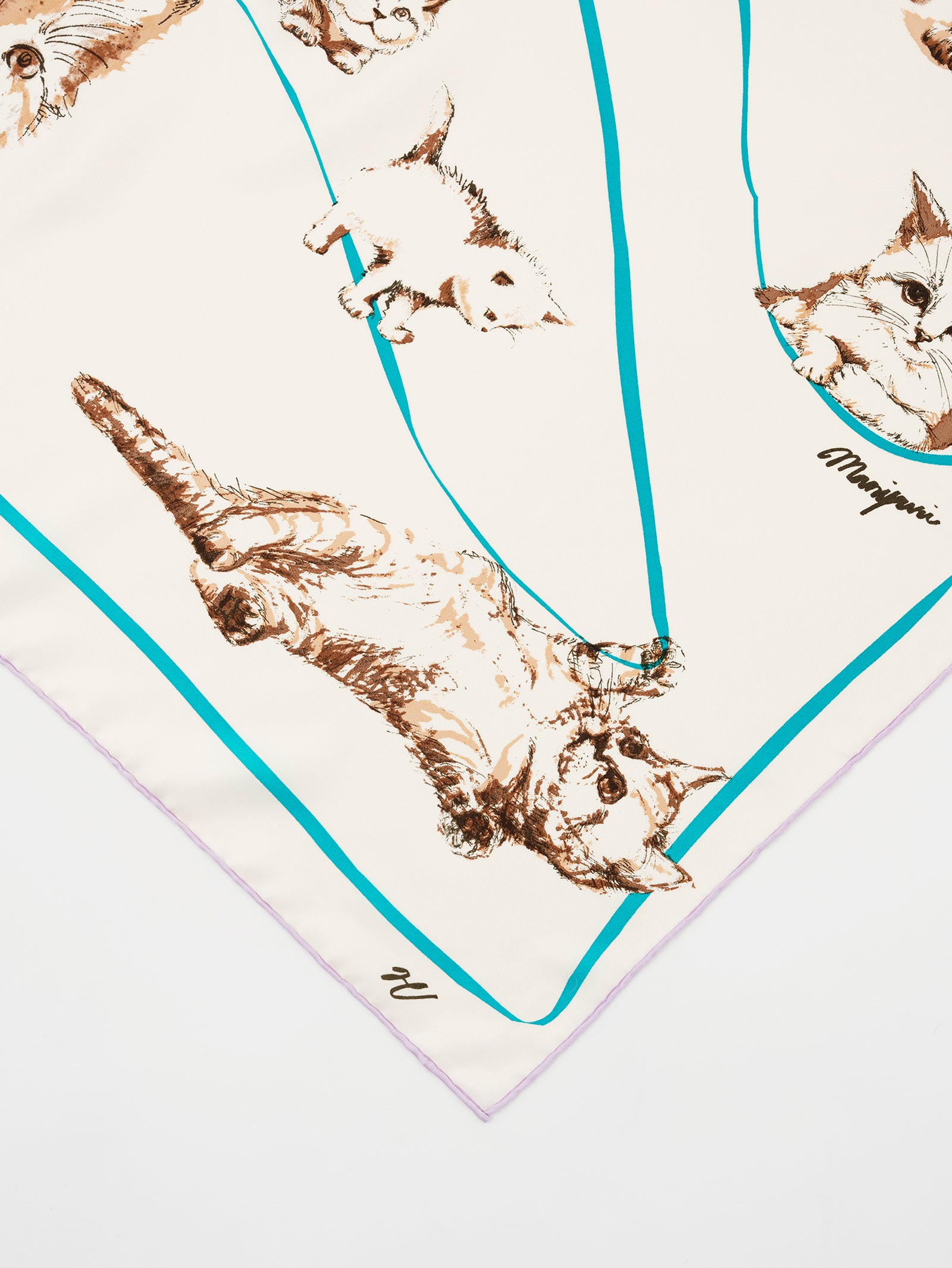 シルクスカーフ65＞キャットリボン – manipuri