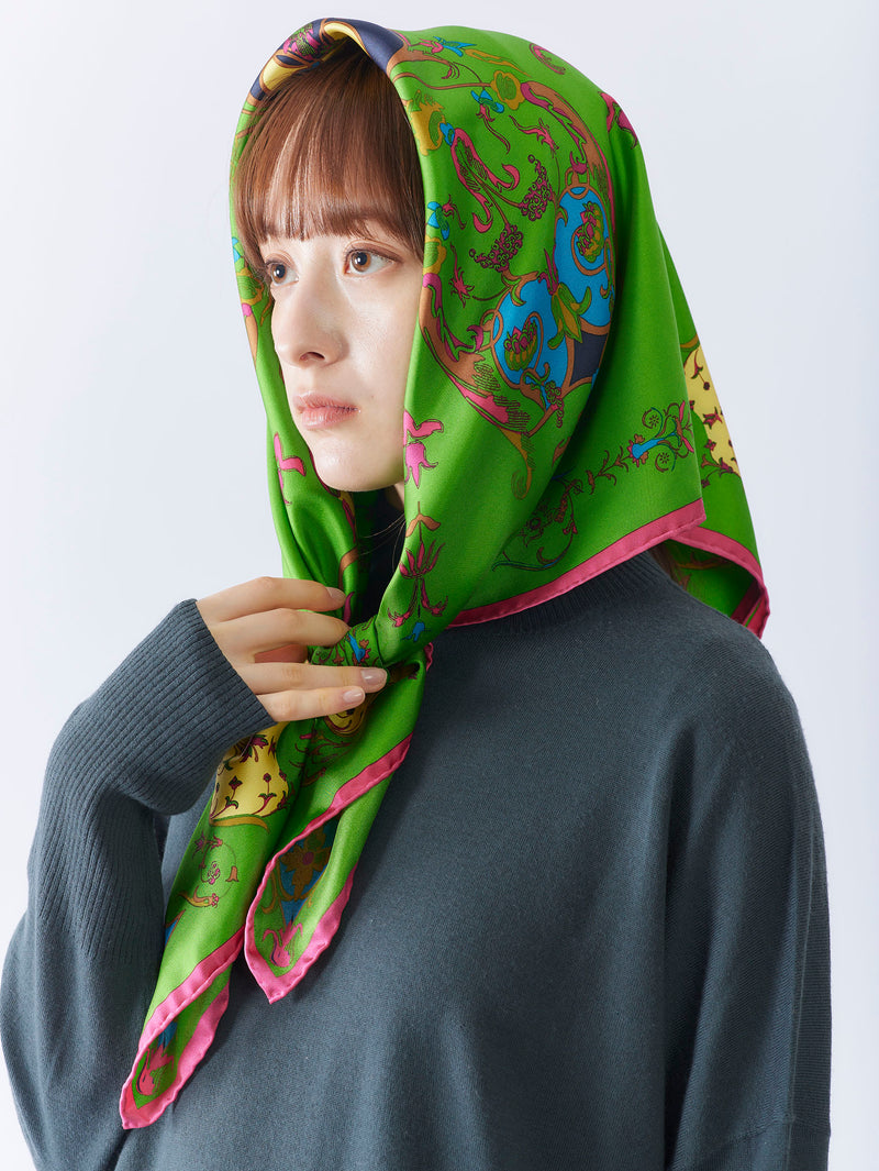 シルクスカーフ88＞オーナメント花柄 – manipuri