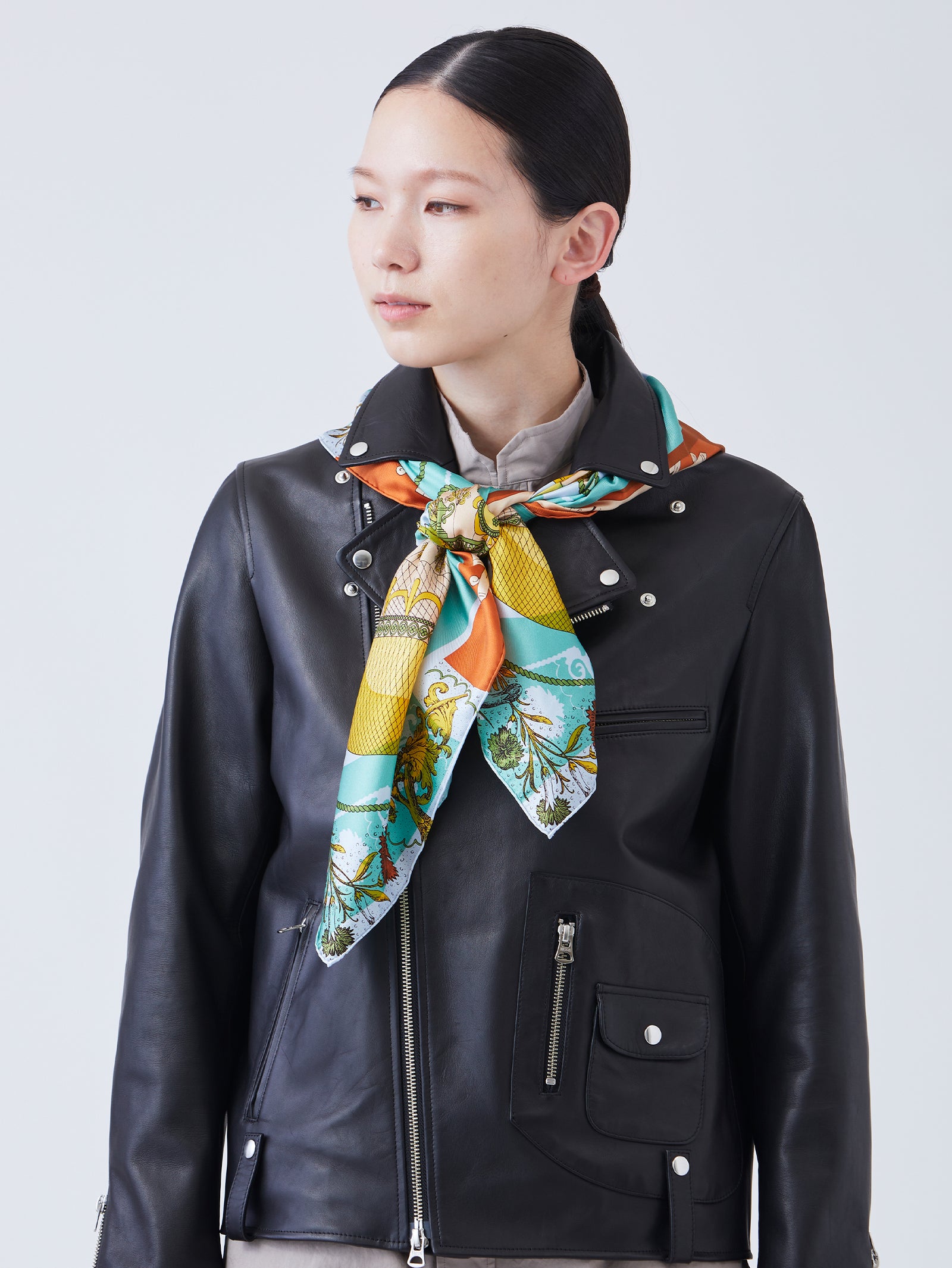 シルクスカーフ88＞コラージュフラワーバルーン – manipuri