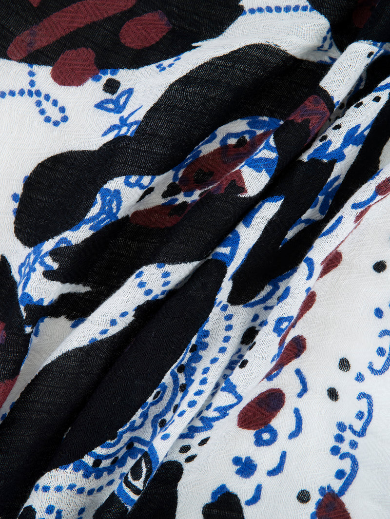 リネンミックスストール120＞ランダムペイズリーバンダナ – manipuri