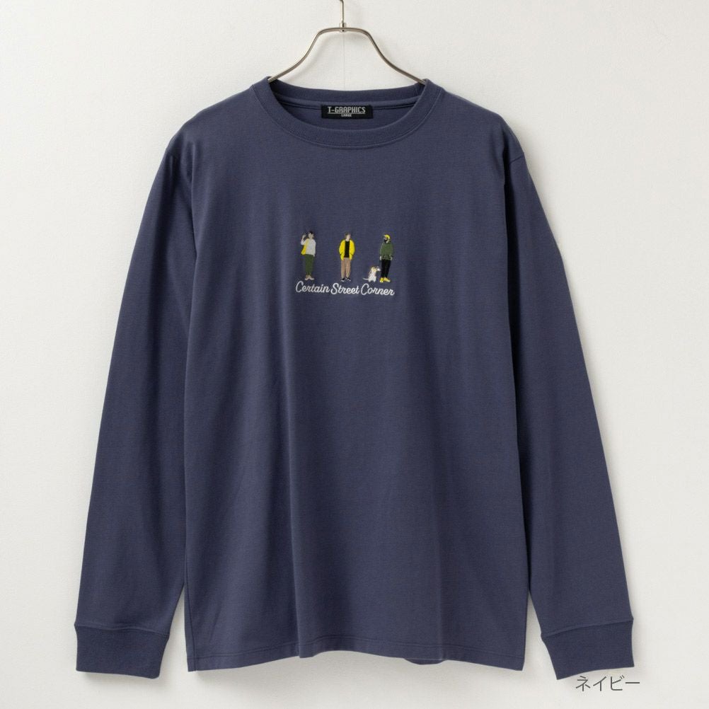 T-GRAPHICS 胸刺繍ロングスリーブTシャツ メンズ