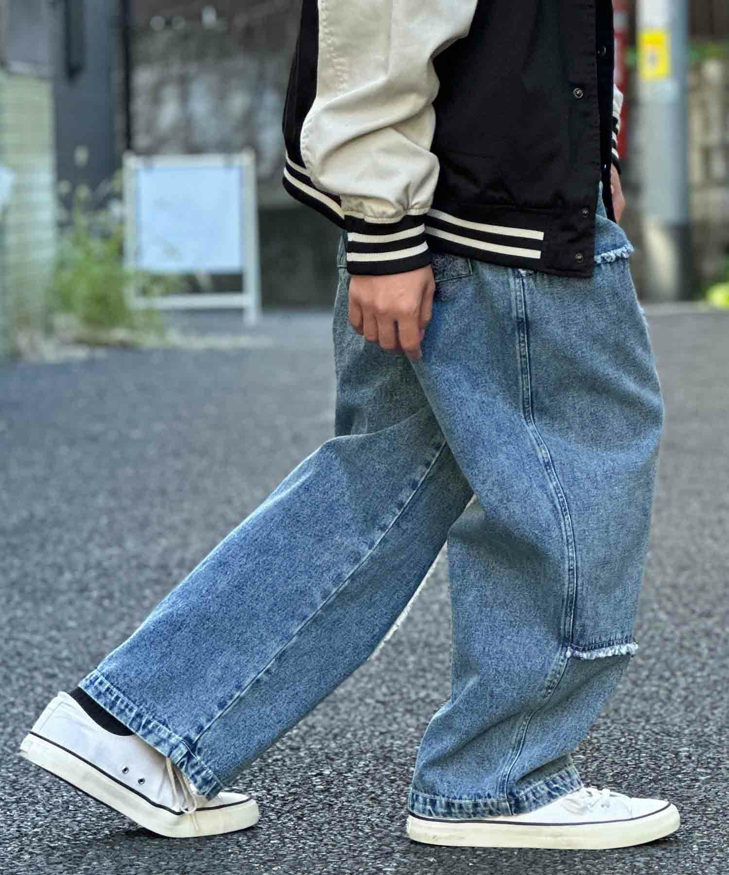 NOBLE PRODUCT ダブルニーデニムパンツ メンズ