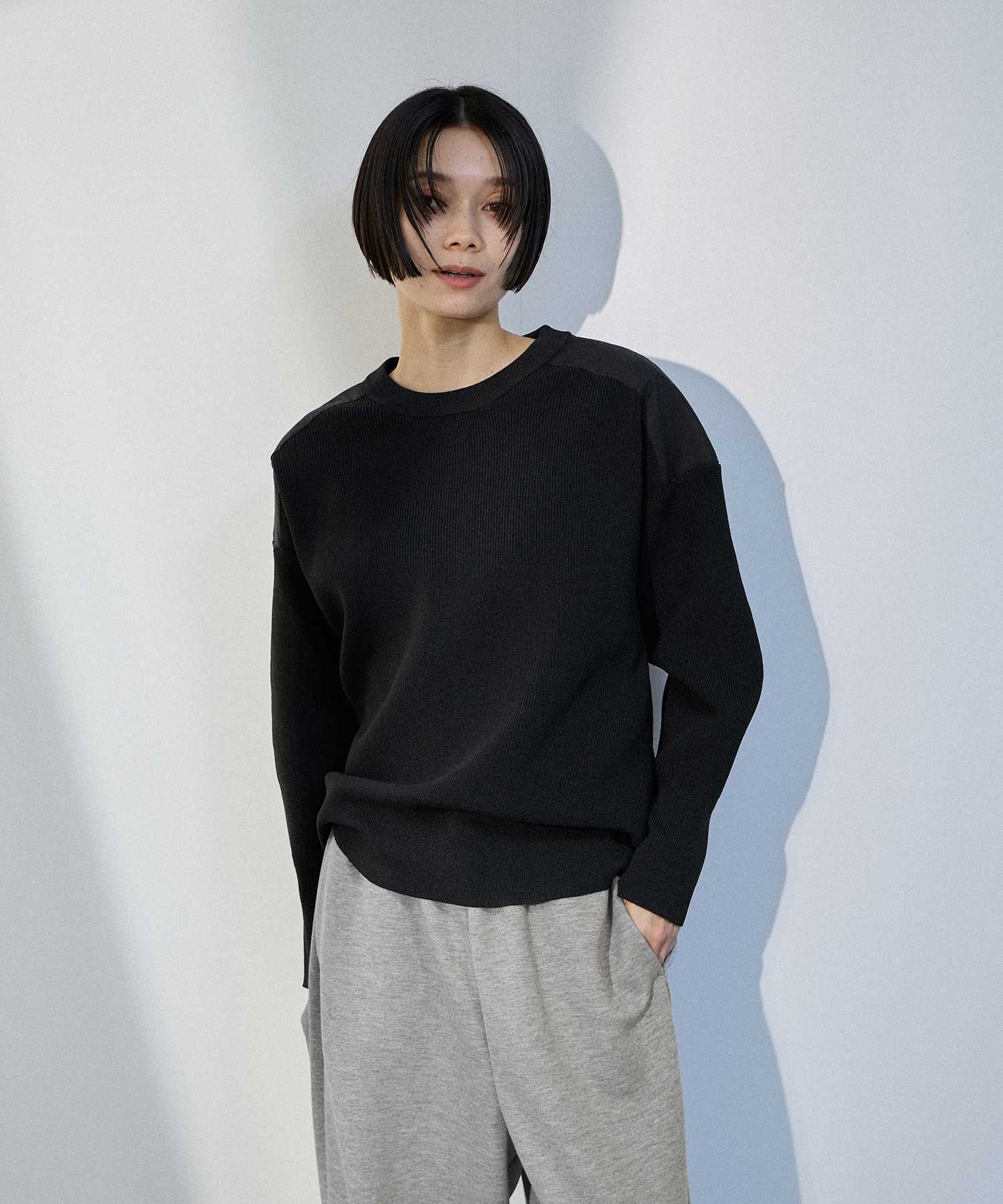 milli de l'air ショルダーアクセントニットプルオーバー レディース