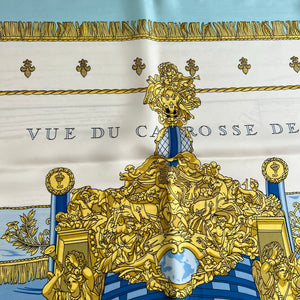 HERMESエルメス カレ90 スカーフ クイーンの戴冠式 水色 – ma cocotte